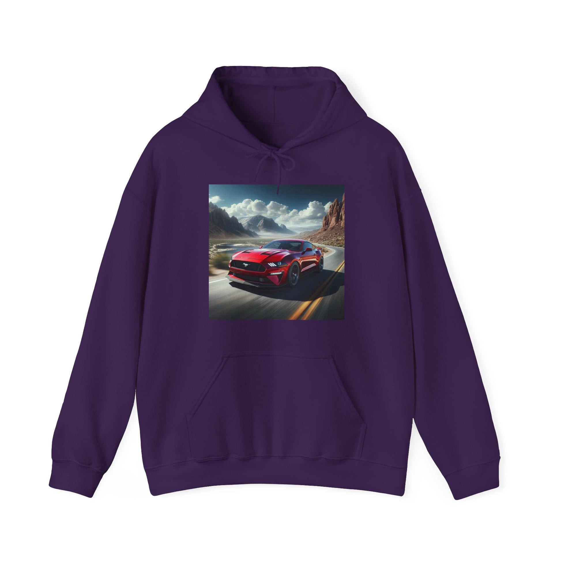 Red Mustang Hoodie Hoodie Printify Purple S