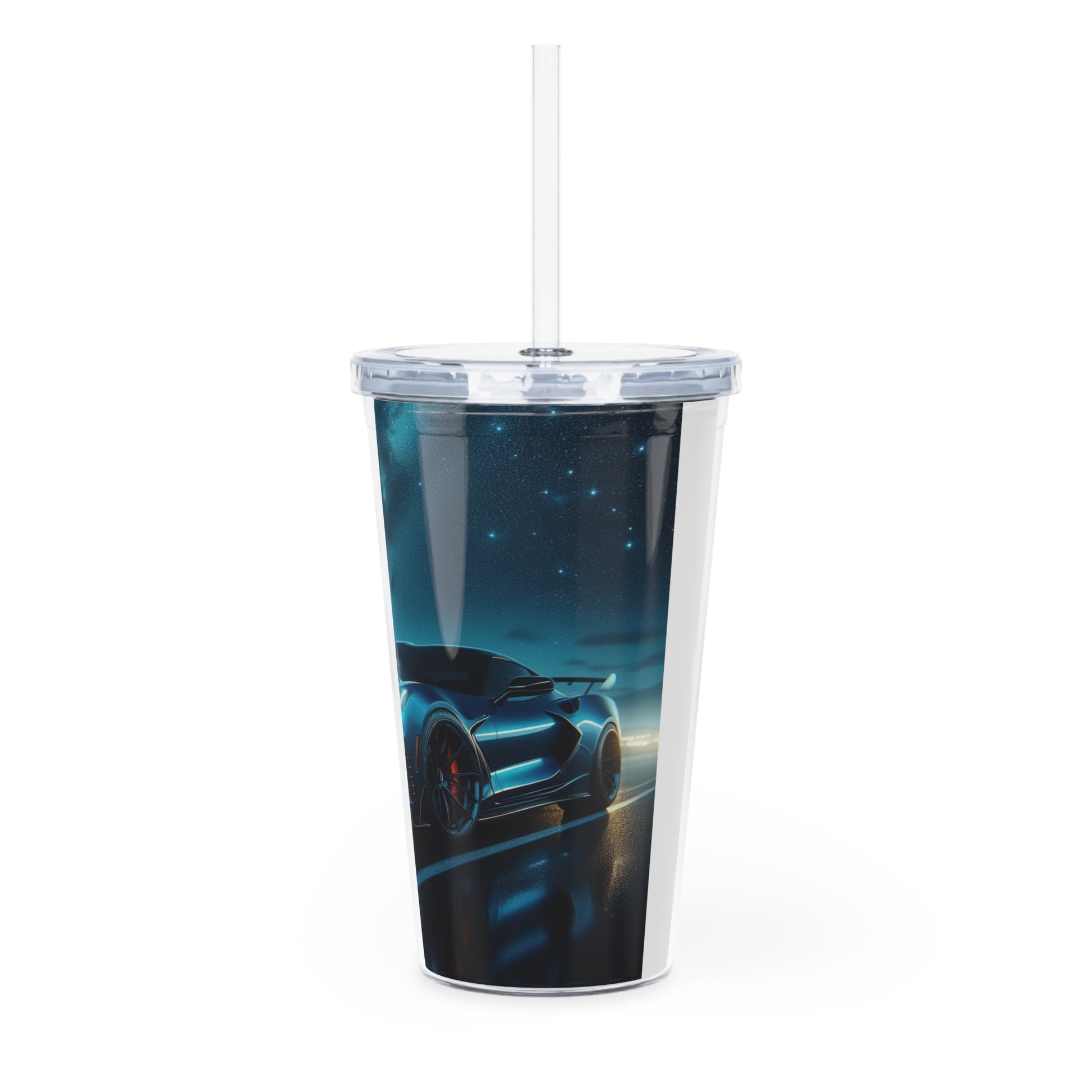 Blue Corvette Tumbler with Straw Mug Printify