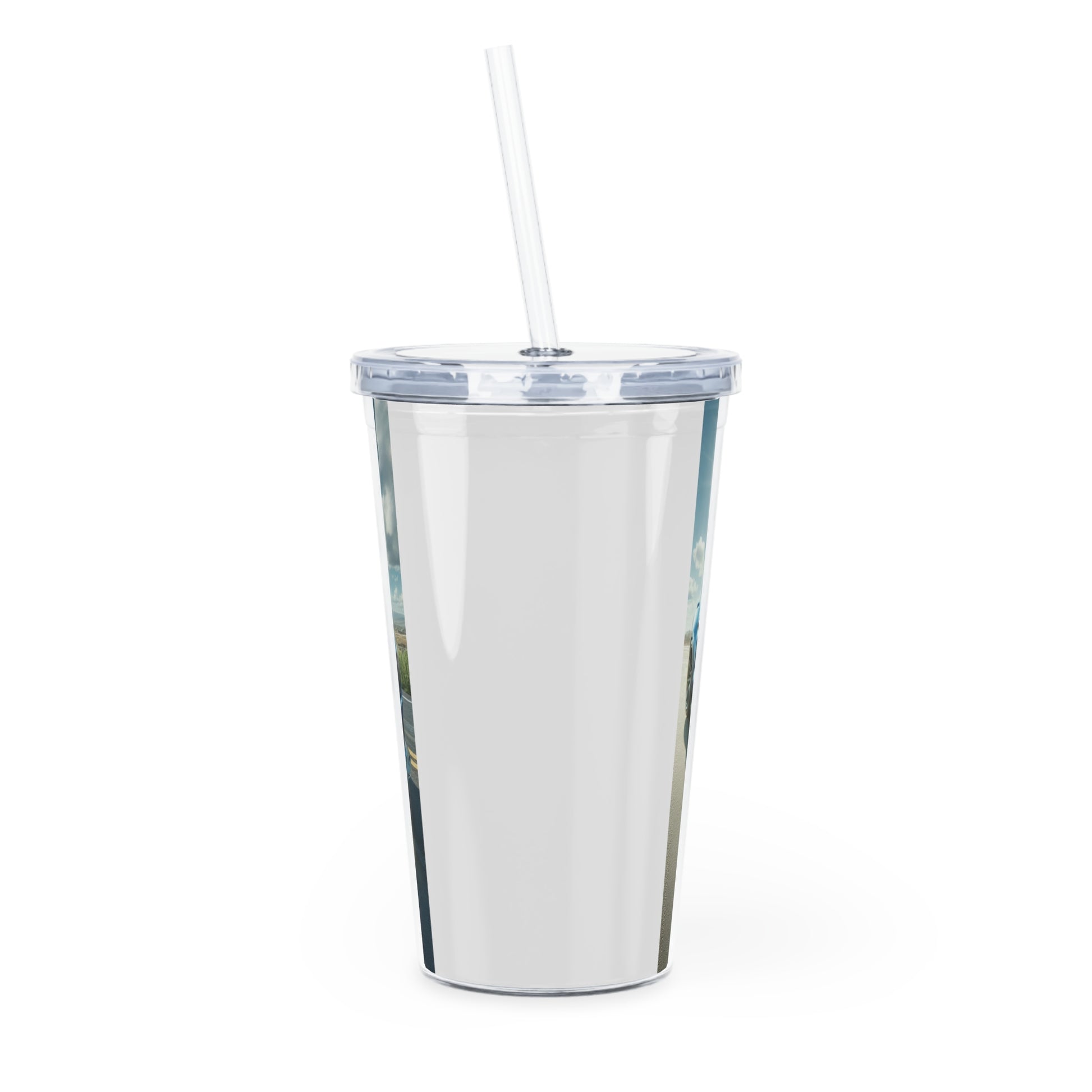 Blue Mustang Tumbler with Straw Mug Printify