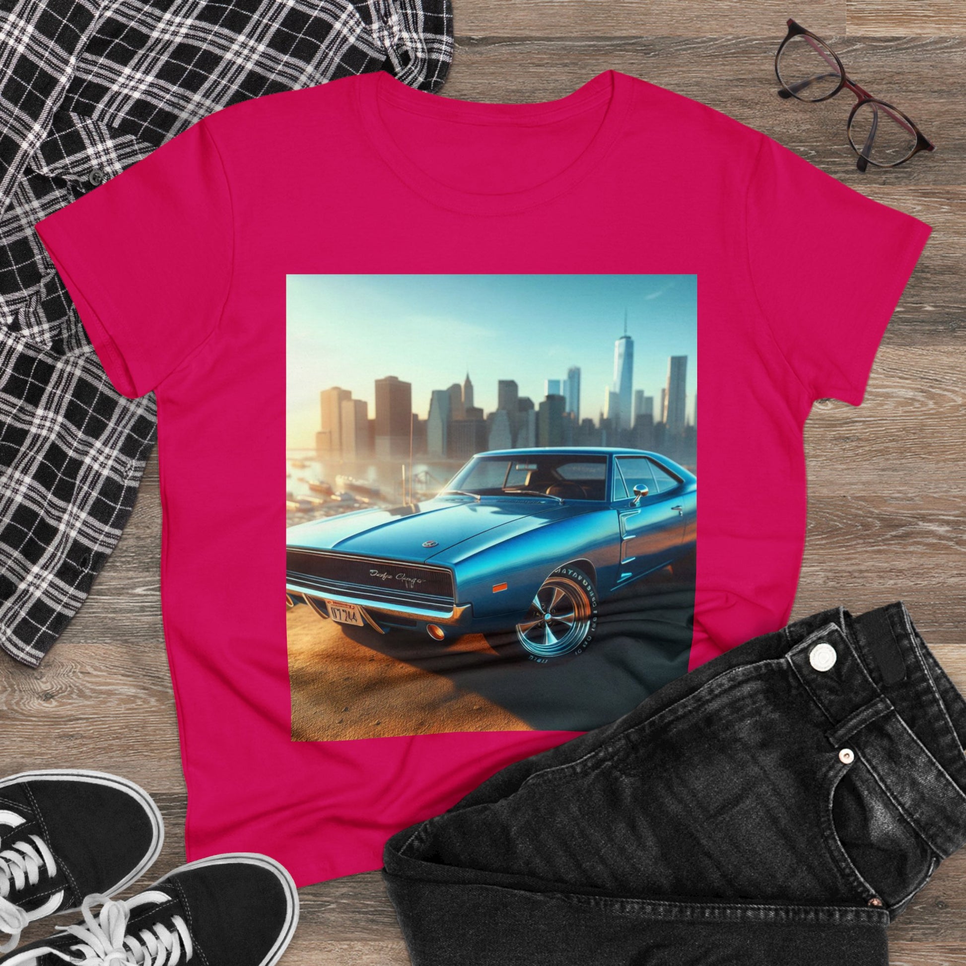 1970 Blue Dodge Charger T-Shirt T-Shirt Printify