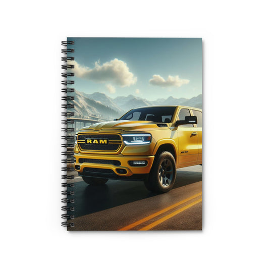 Yellow Dodge Ram Spiral Notebook Paper products Printify One Size