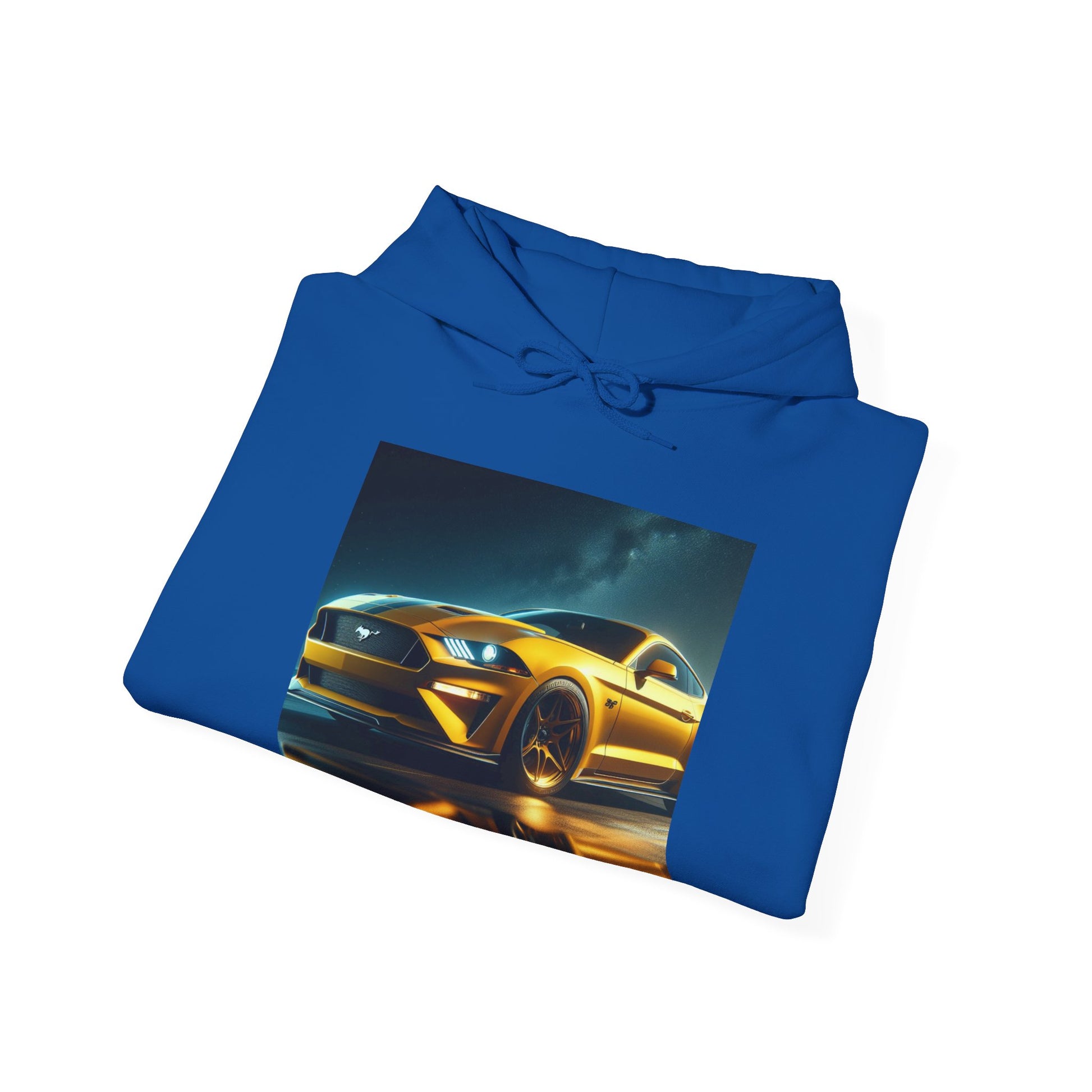 Yellow Mustang Hoodie Hoodie Printify