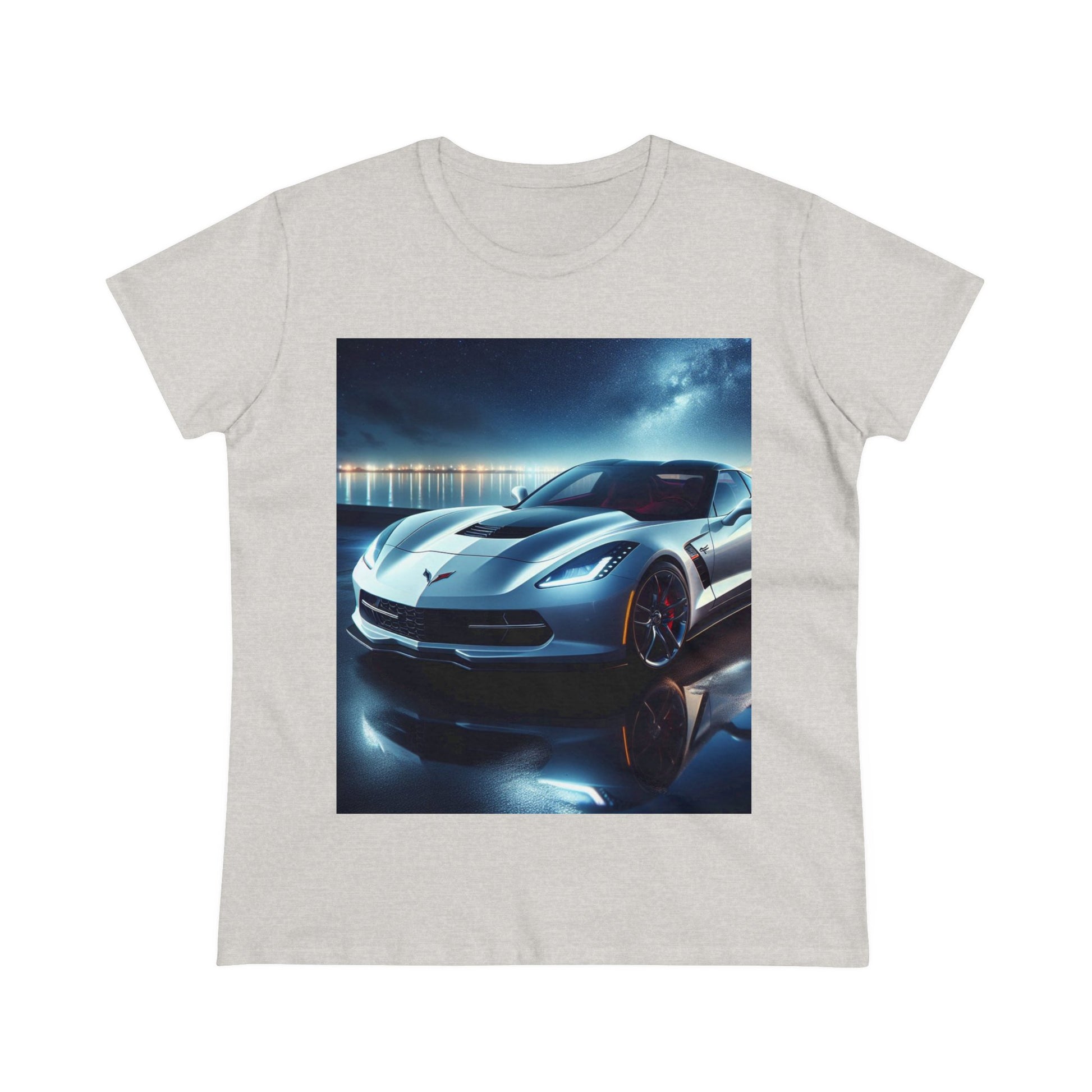 White Corvette T-Shirt T-Shirt Printify Ash S
