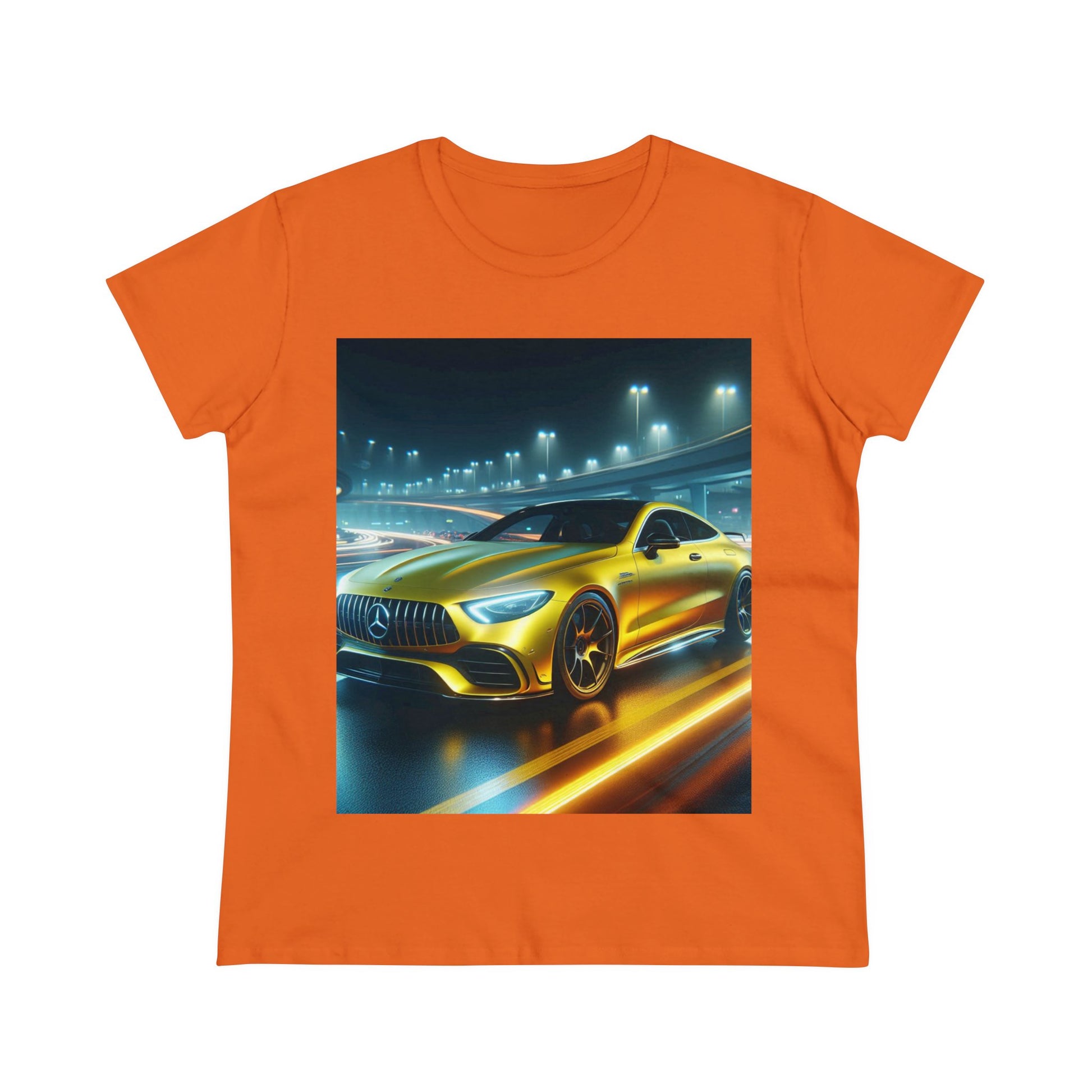 Yellow Mercedes T-Shirt T-Shirt Printify Orange S