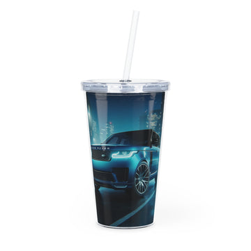 Blue Range Rover Tumbler with Straw Mug Printify 20oz Transparent