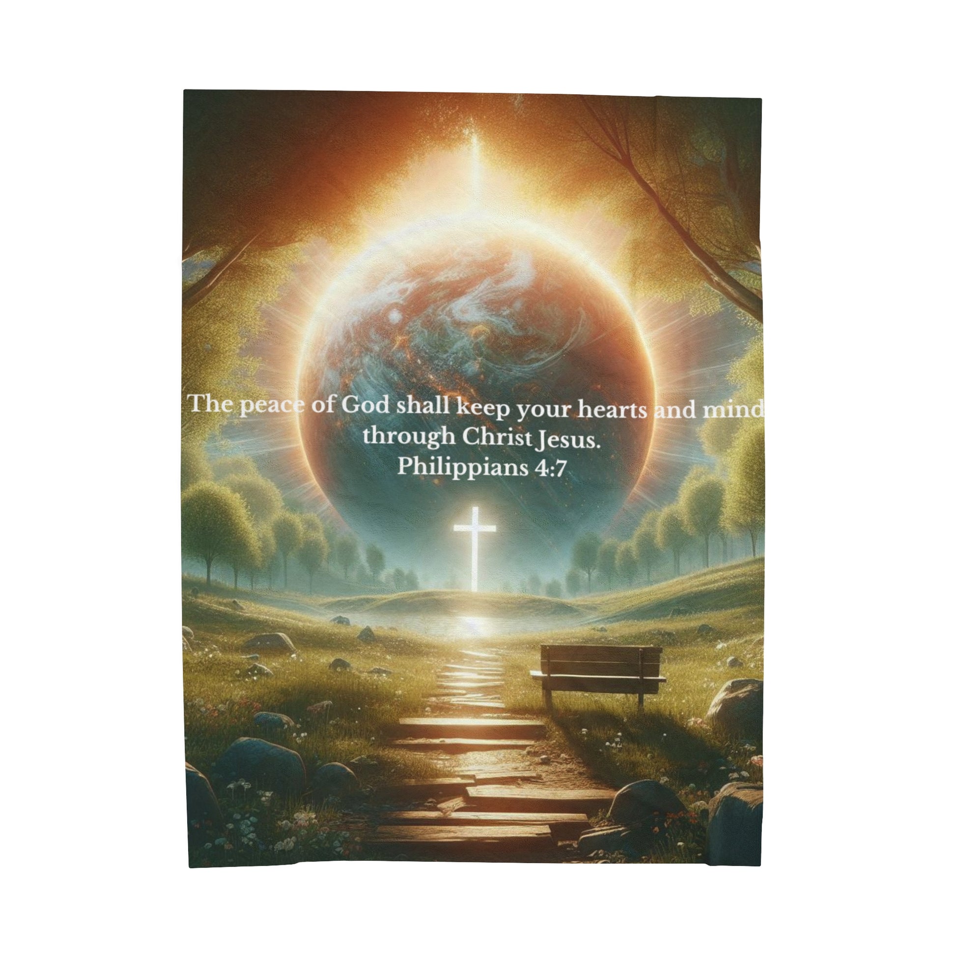 Philippians 4:7 Plush Blanket All Over Prints Printify 60" × 80"