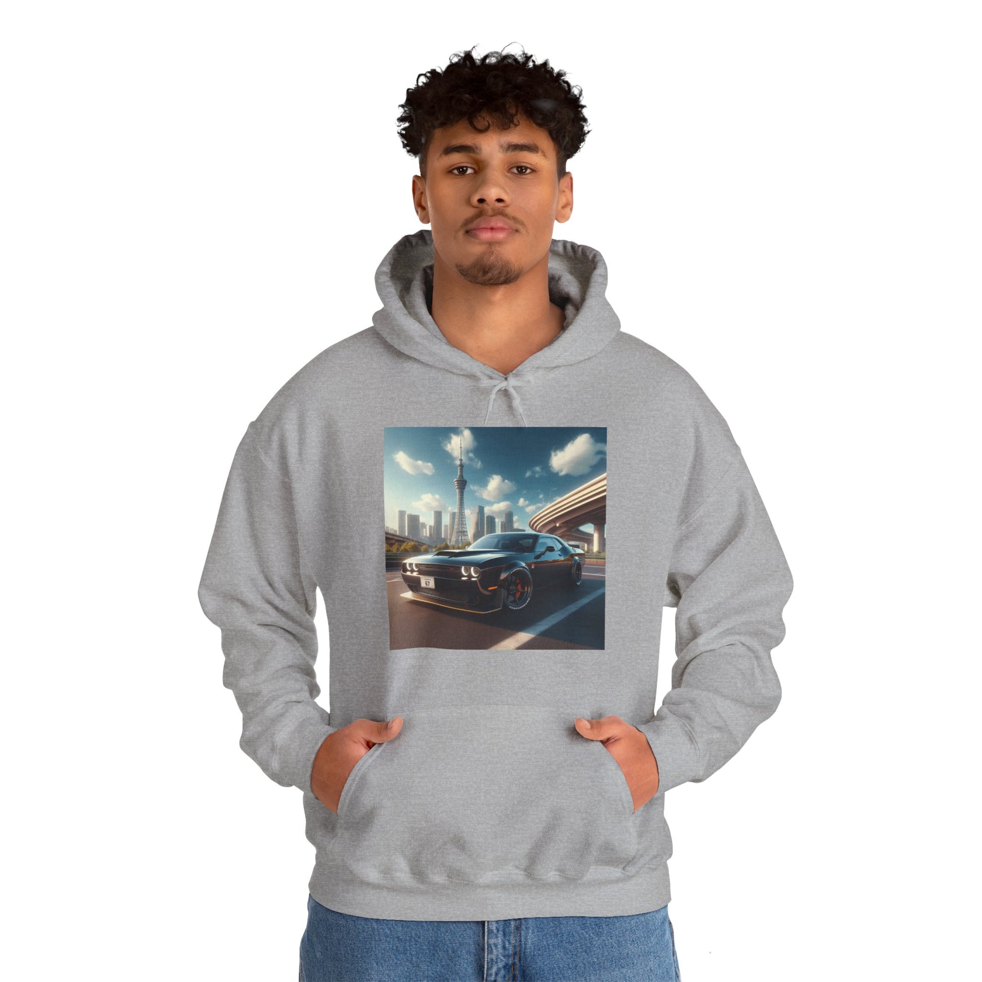 Black Challenger Hoodie Hoodie Printify