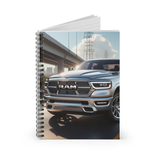 Silver Dodge Ram Spiral Notebook Paper products Printify