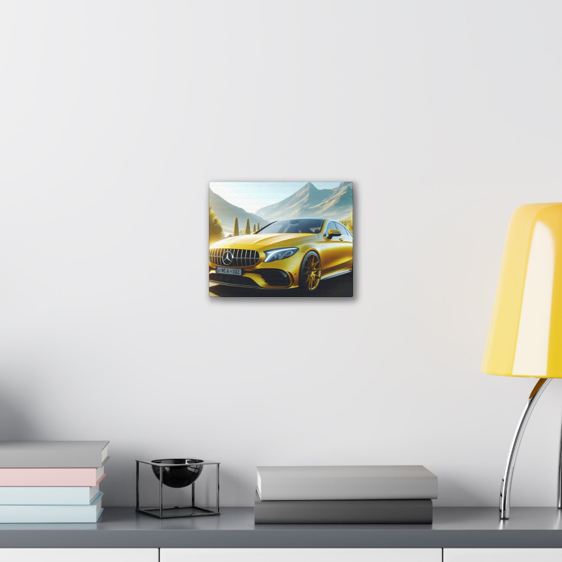 Yellow Mercedes Canvas Canvas Printify 10" x 8" (Horizontal) 0.75''