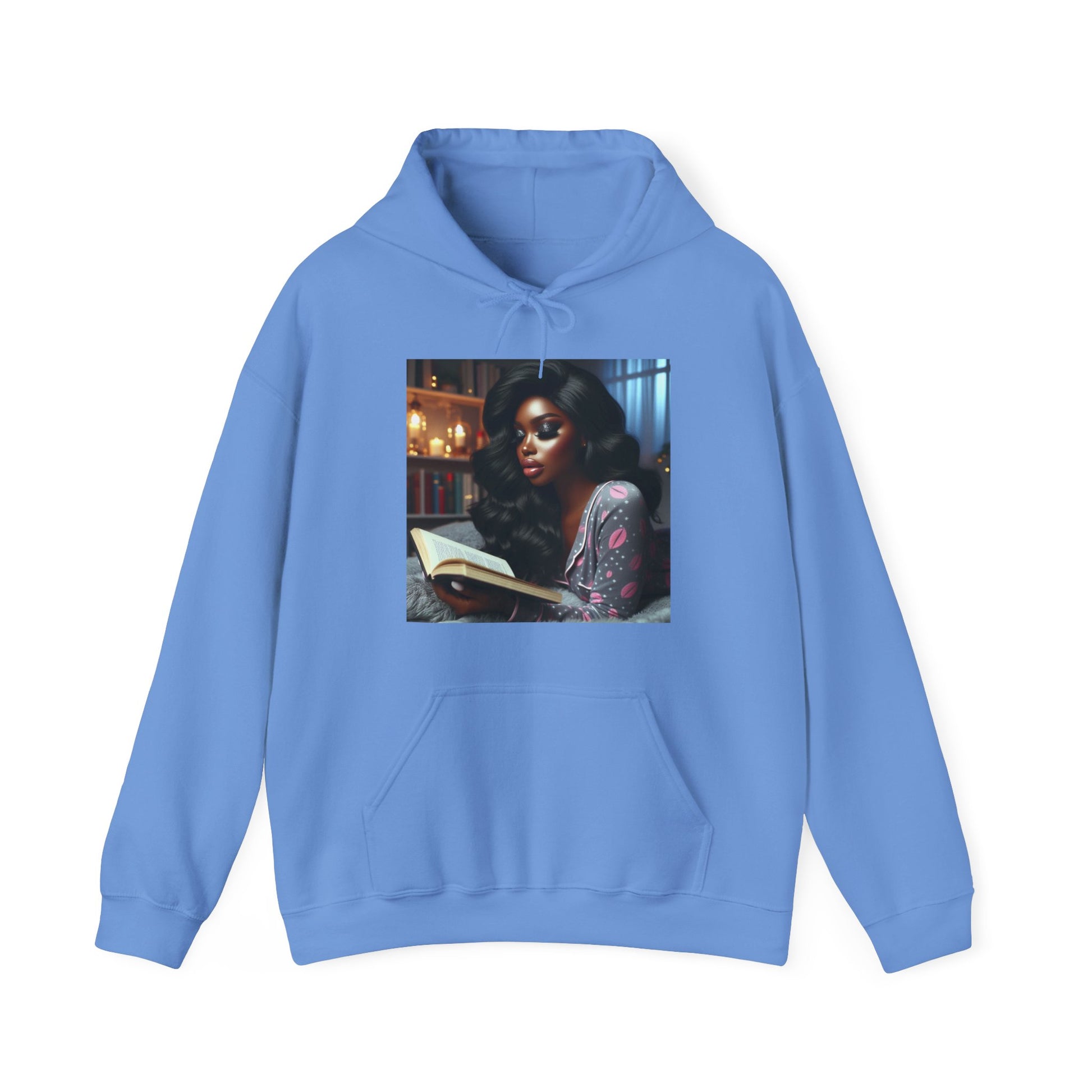 Late Night Book Hoodie Hoodie Printify Carolina Blue S