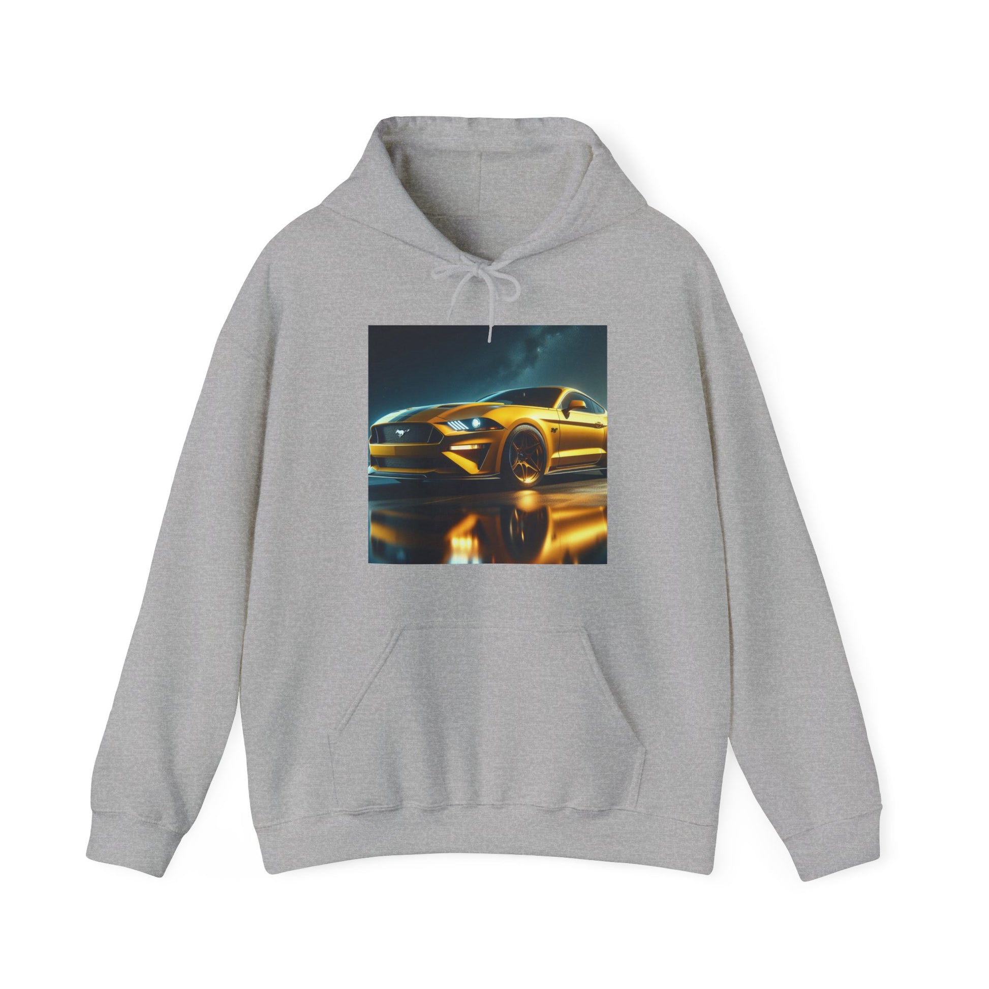 Yellow Mustang Hoodie Hoodie Printify Sport Grey S