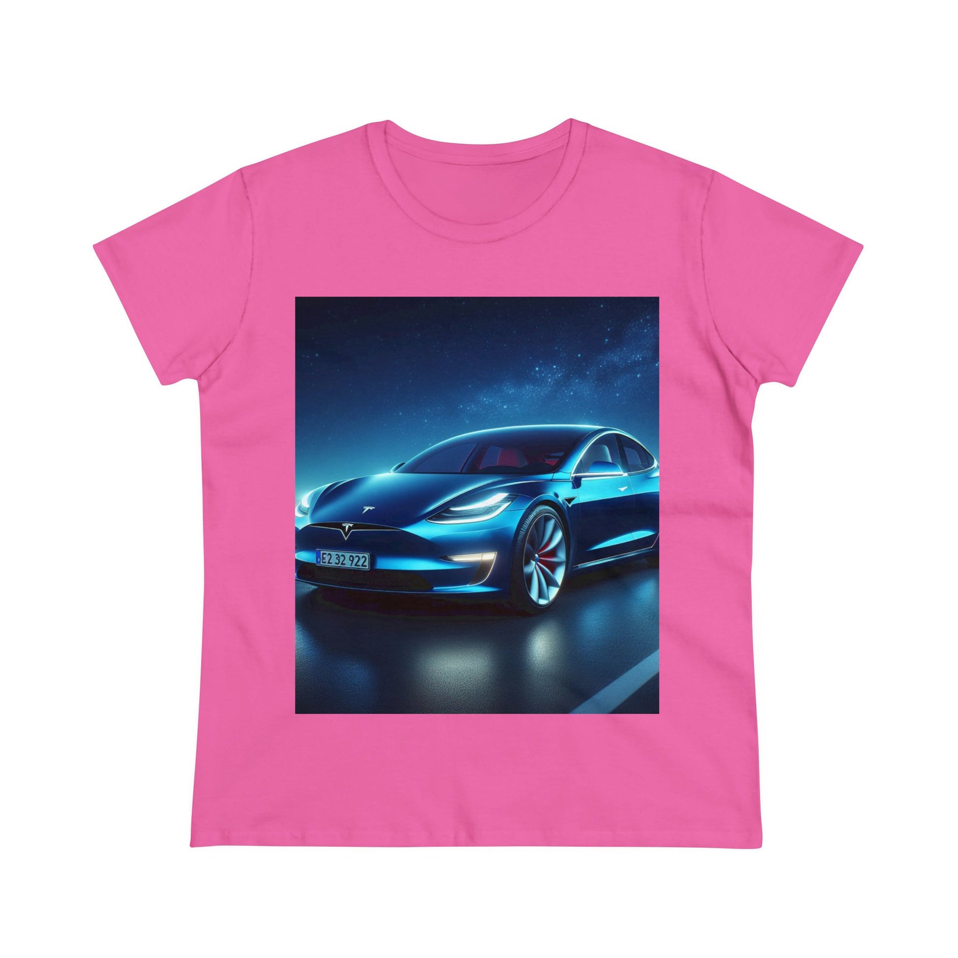 Blue Tesla T-Shirt T-Shirt Printify Azalea S