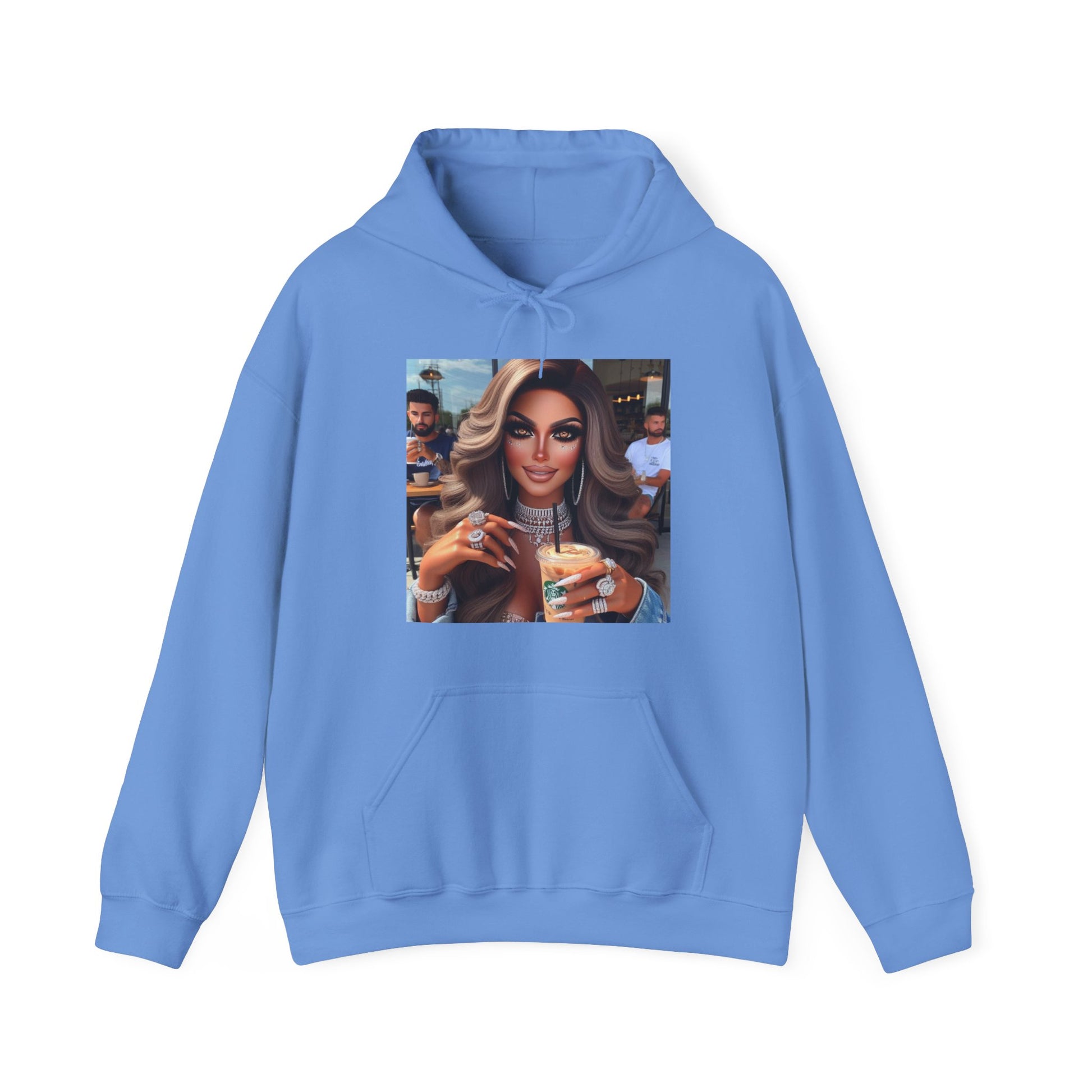 Coffee Beauty Hoodie Hoodie Printify Carolina Blue S