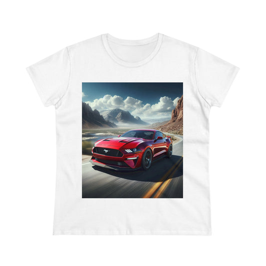 Red Mustang T-Shirt T-Shirt Printify White S