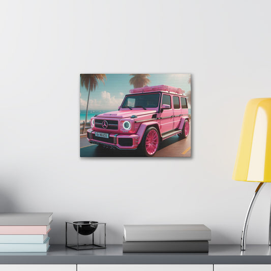 Pink G-Wagon Canvas Canvas Printify 16″ x 12″ (Horizontal) 0.75''