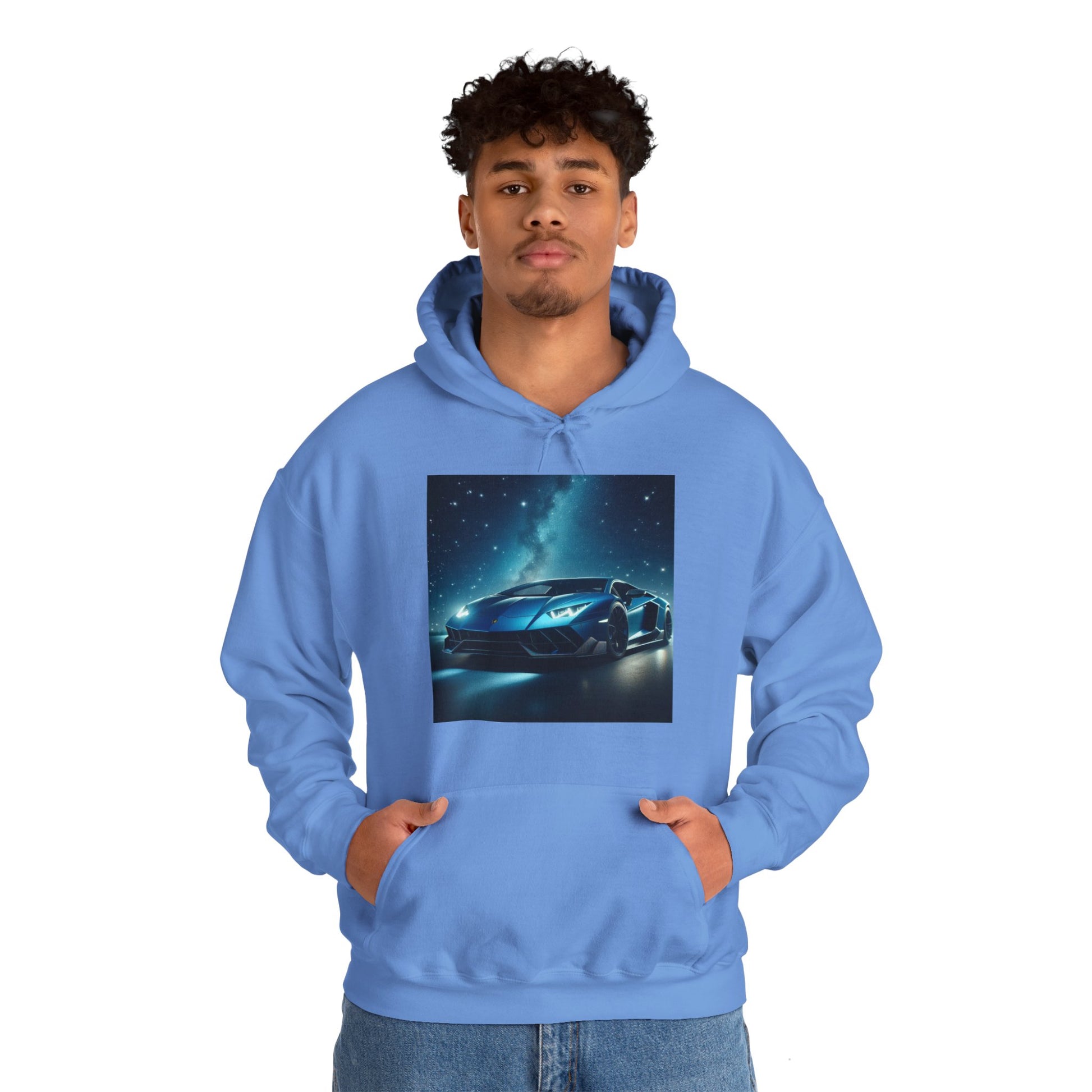 Blue Lamborghini Hoodie Hoodie Printify