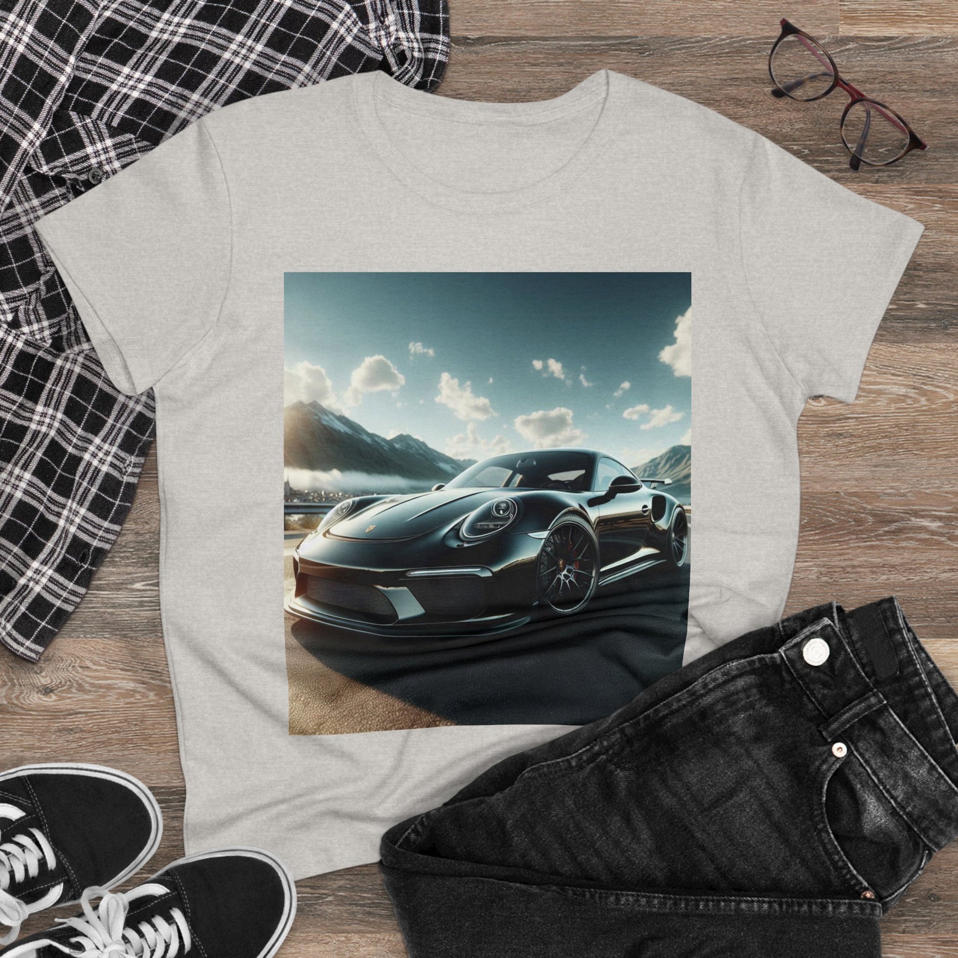 Black Porsche T-Shirt T-Shirt Printify