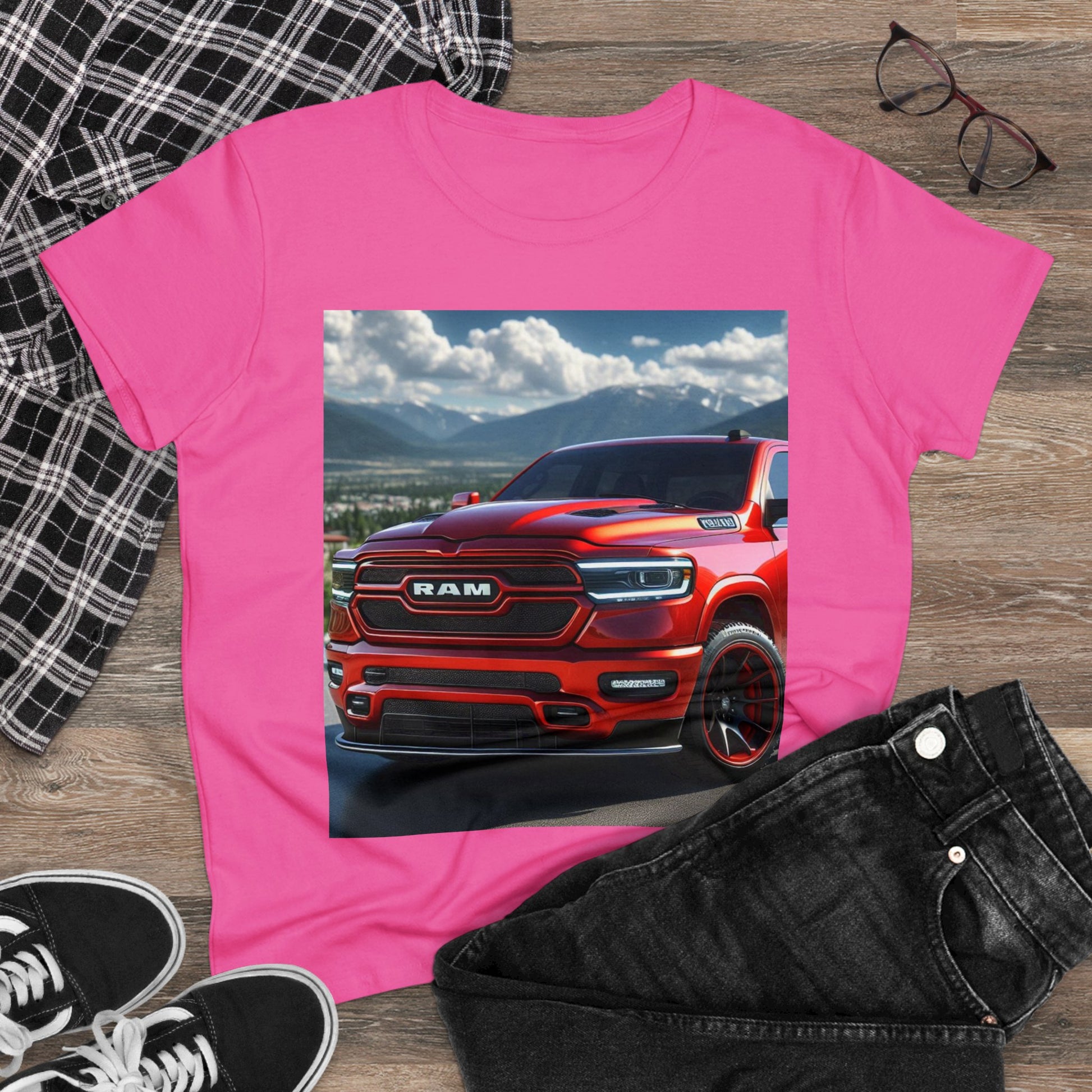 Red Dodge Ram T-Shirrt T-Shirt Printify