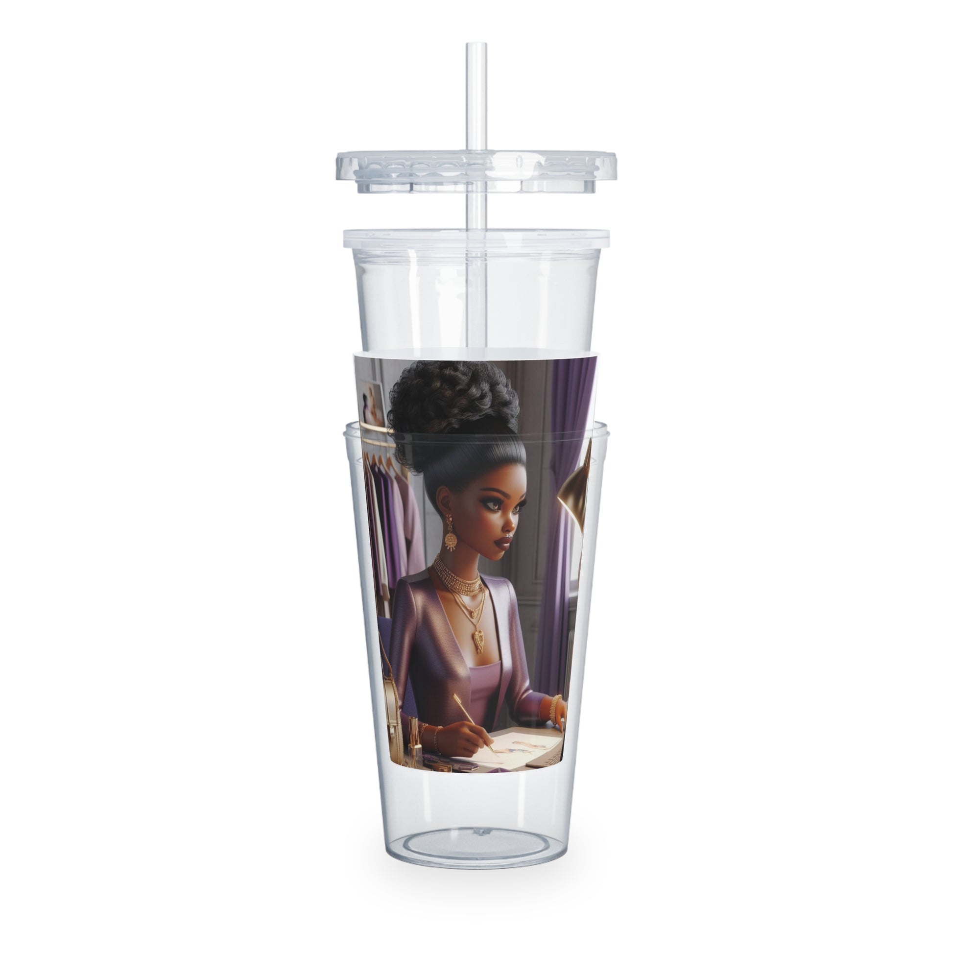 Fashion and Beauty Tumbler with Straw Mug Printify