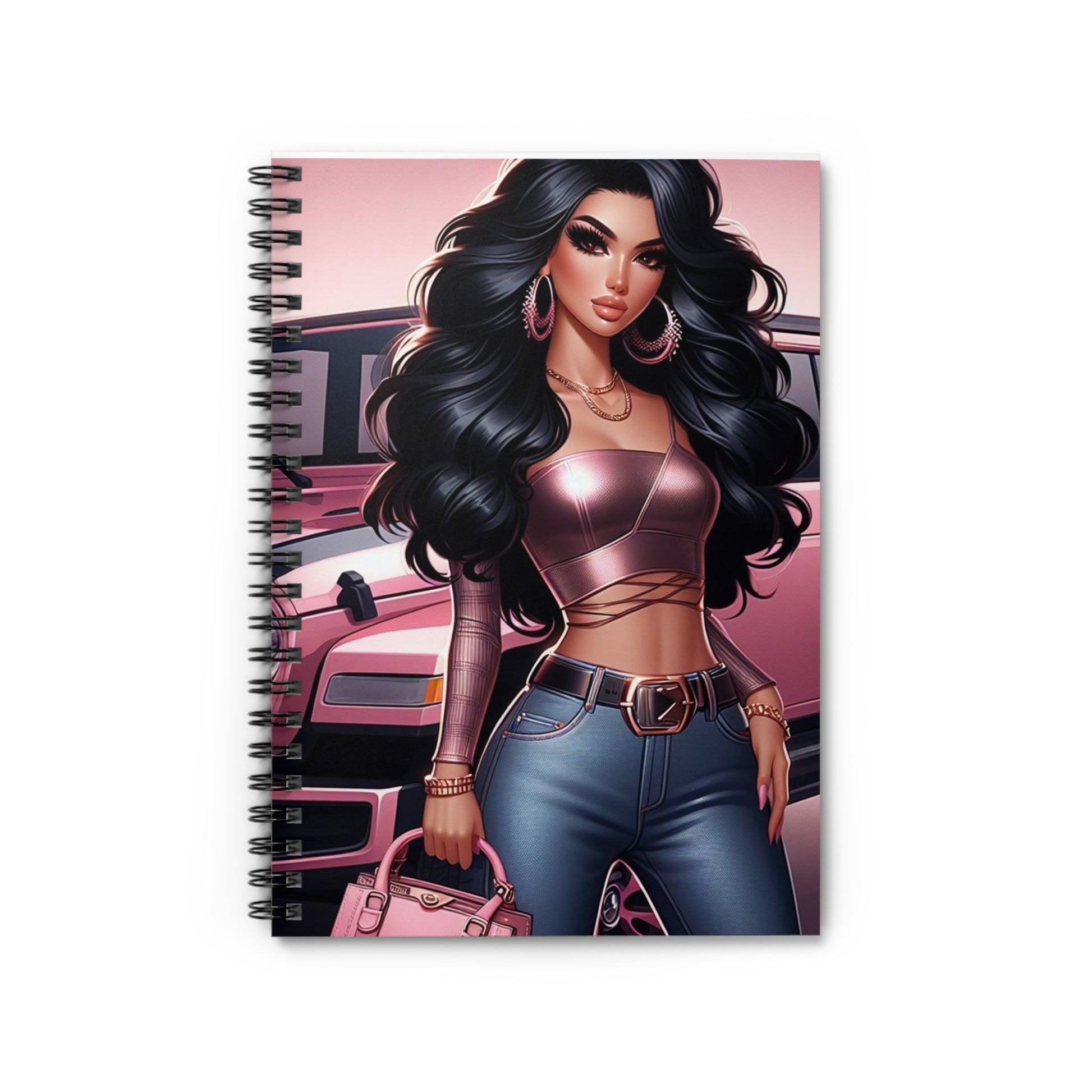 Pink Luxury Spiral Notebook Paper products Printify One Size