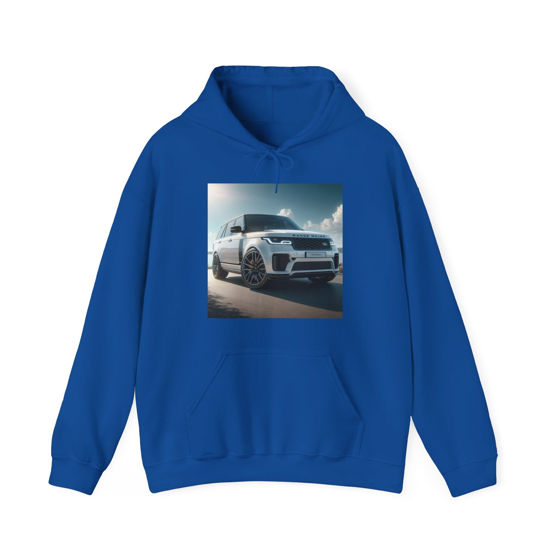 White Range Rover Hoodie Hoodie Printify Royal S
