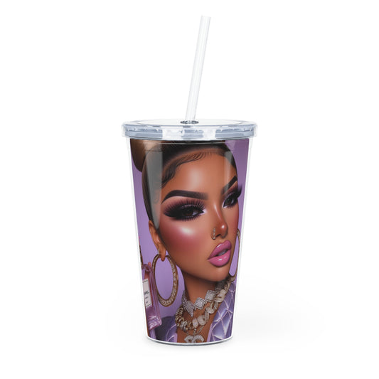 Chanel Please Tumbler with Straw Mug Printify 20oz Transparent