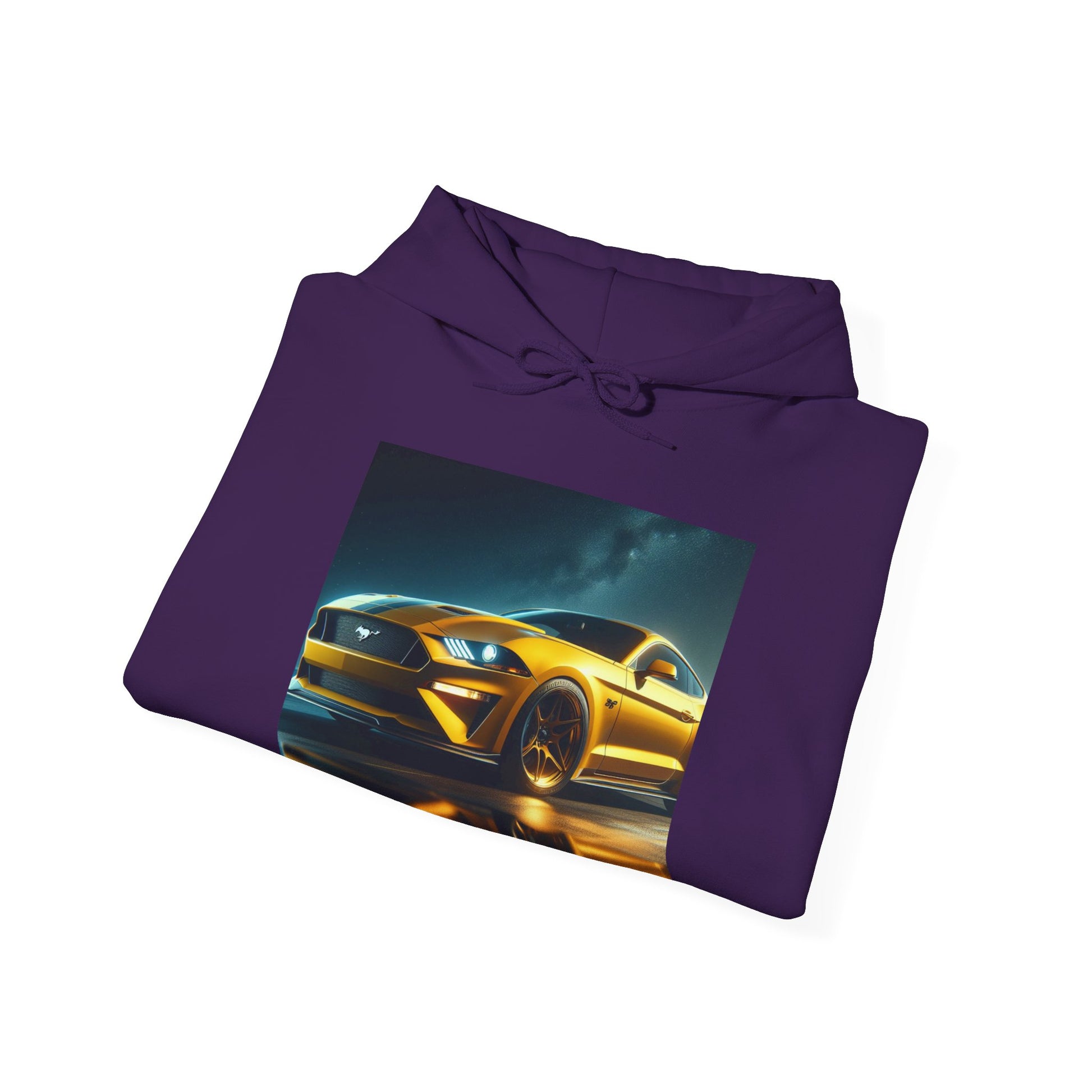 Yellow Mustang Hoodie Hoodie Printify