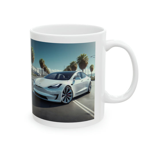 White Tesla Mug Mug Printify