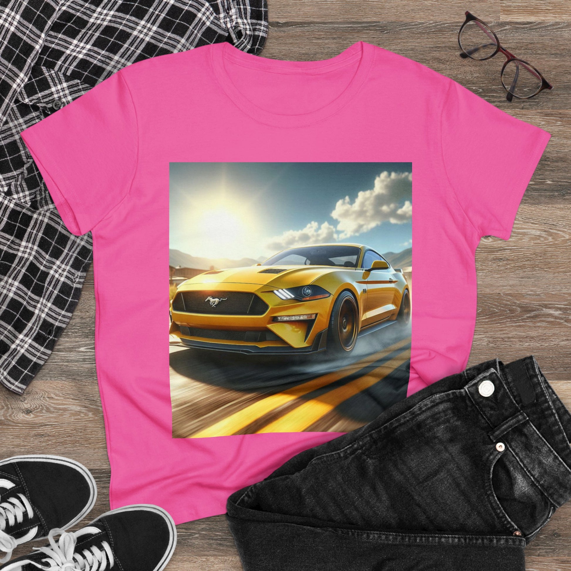Yellow Mustang T-Shirt T-Shirt Printify