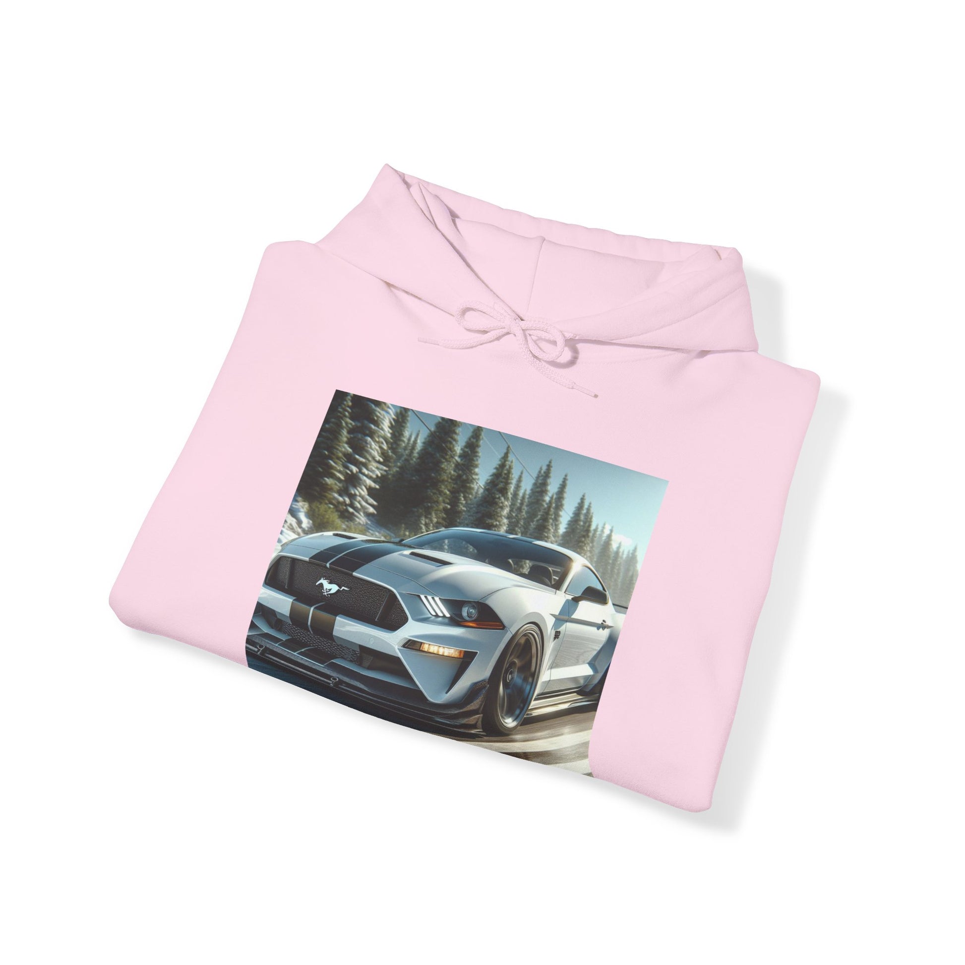 White Mustang Hoodie Hoodie Printify