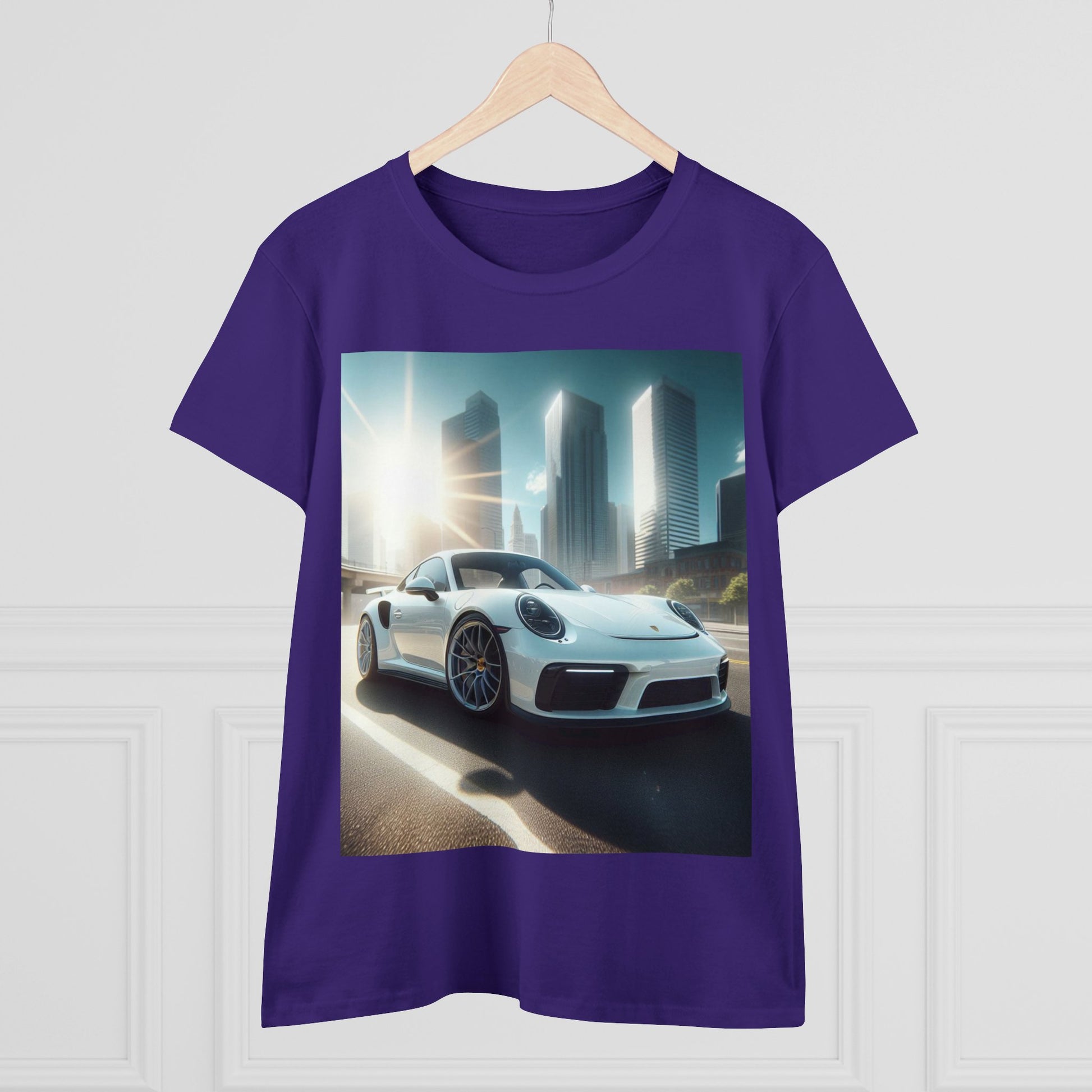 White Porsche T-Shirt T-Shirt Printify