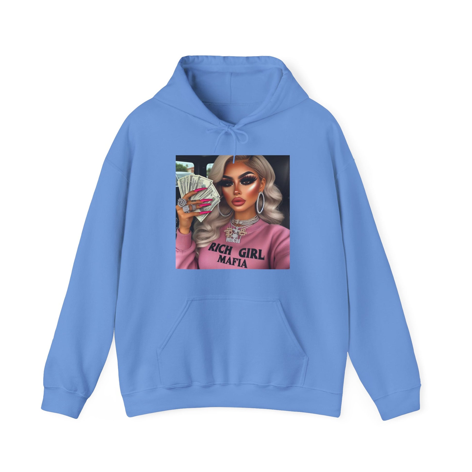 Rich Girl Mafia Hoodie Hoodie Printify Carolina Blue S