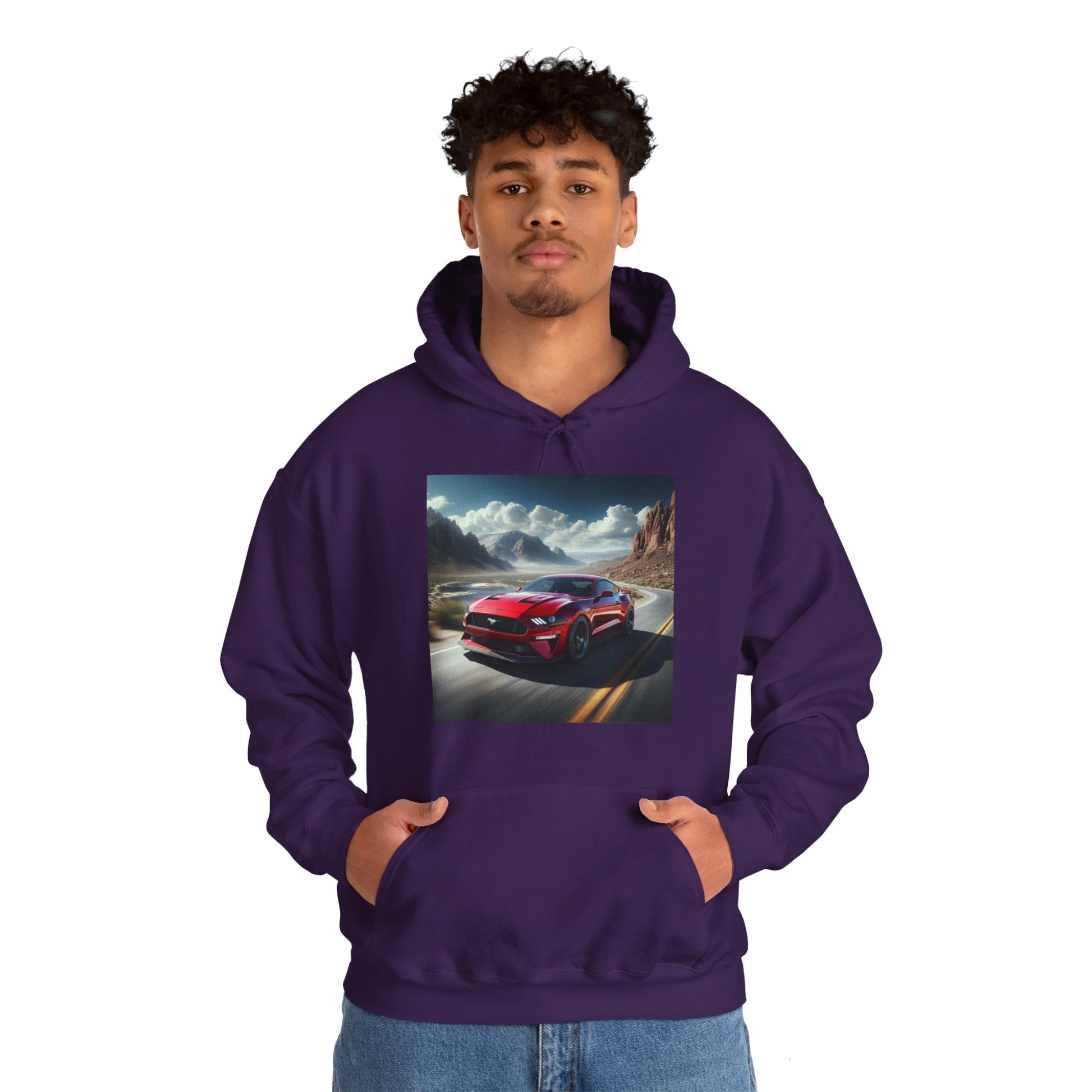 Red Mustang Hoodie Hoodie Printify