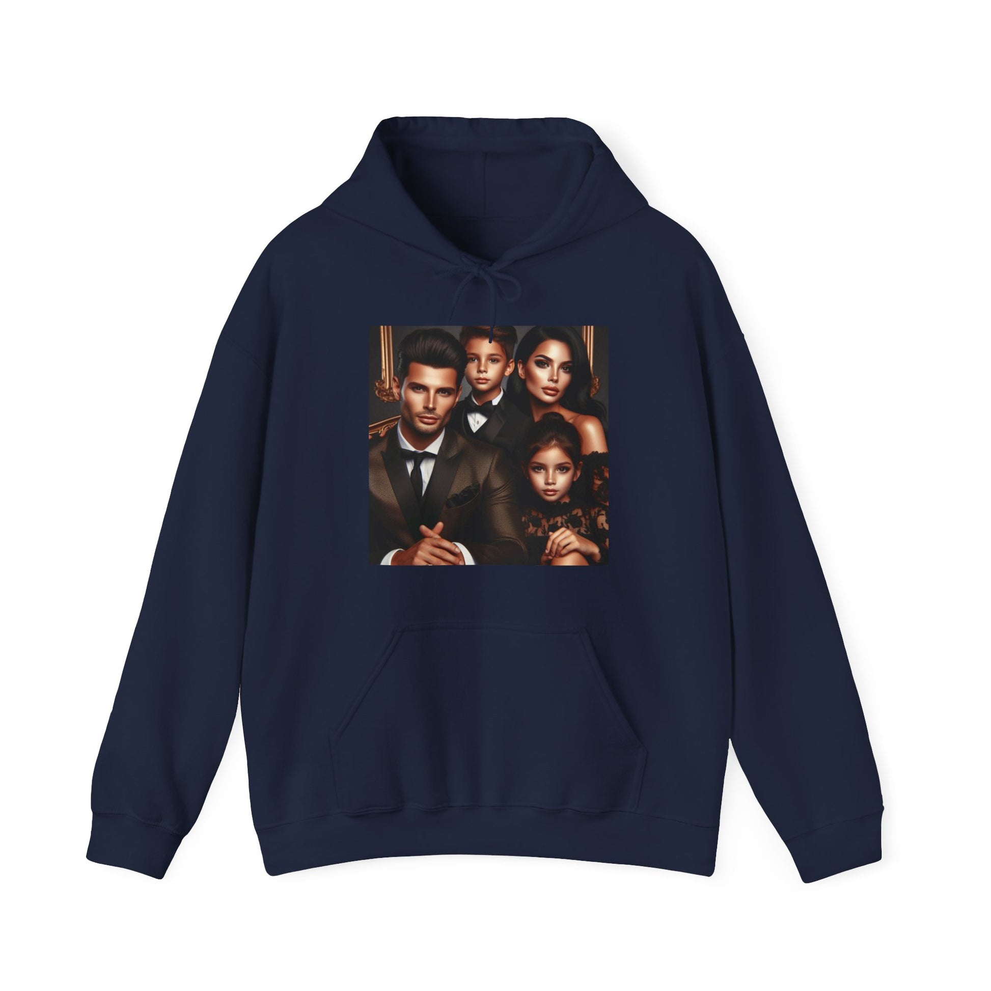 Family Portrait Hoodie Hoodie Printify Navy S