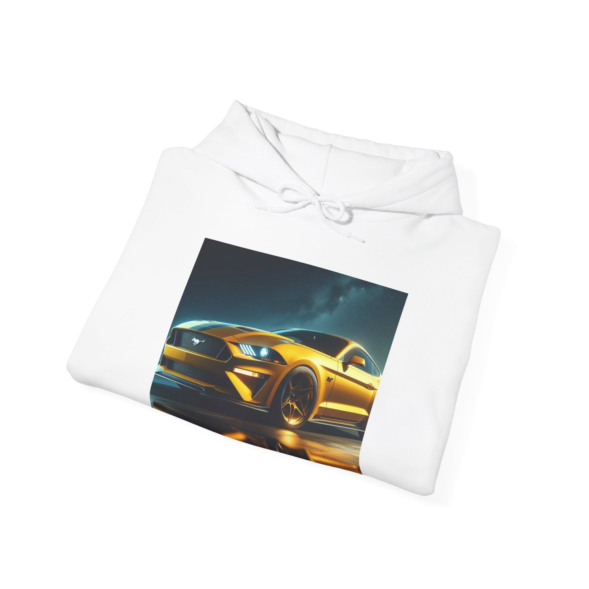 Yellow Mustang Hoodie Hoodie Printify
