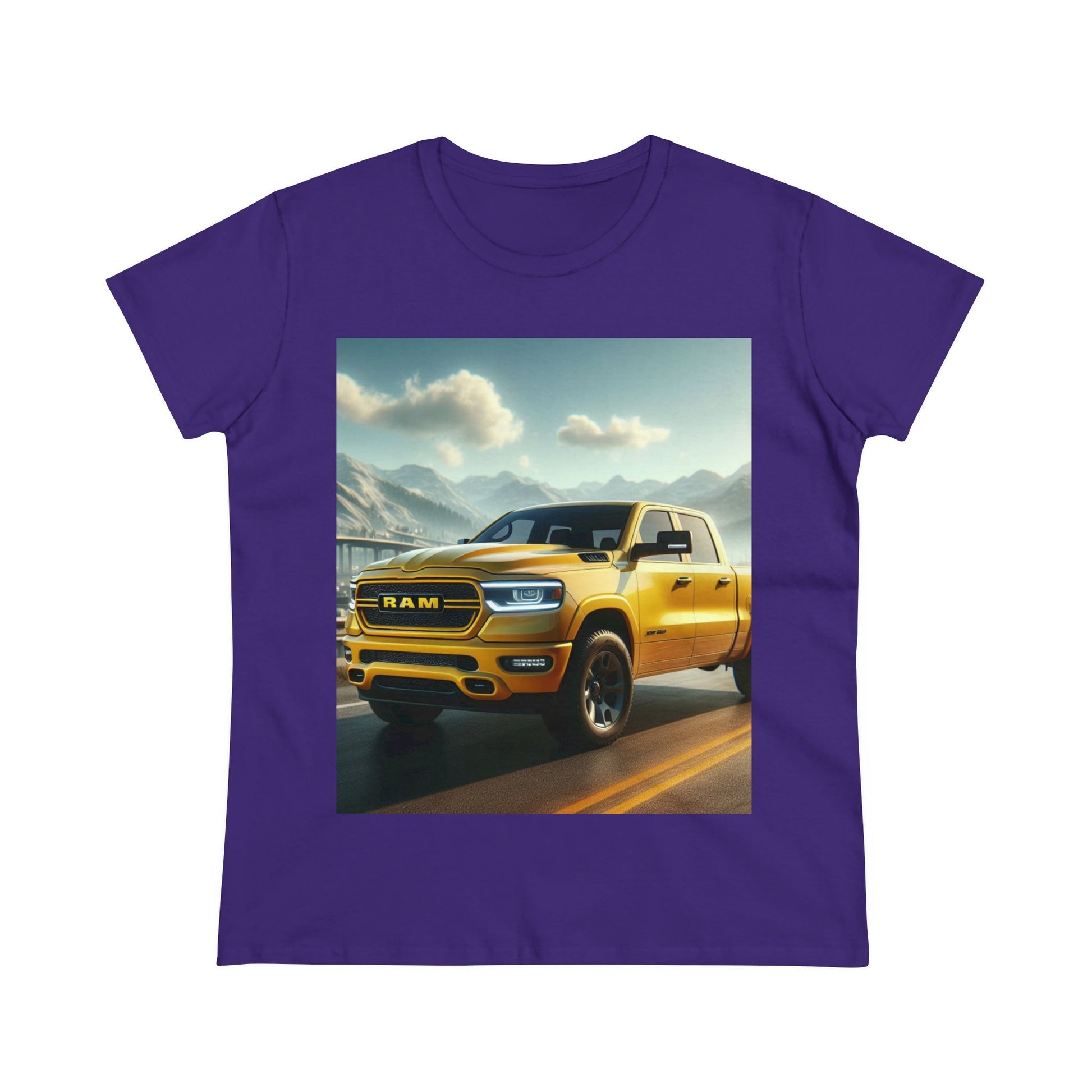 Yellow Dodge Ram T-Shirt T-Shirt Printify Purple S