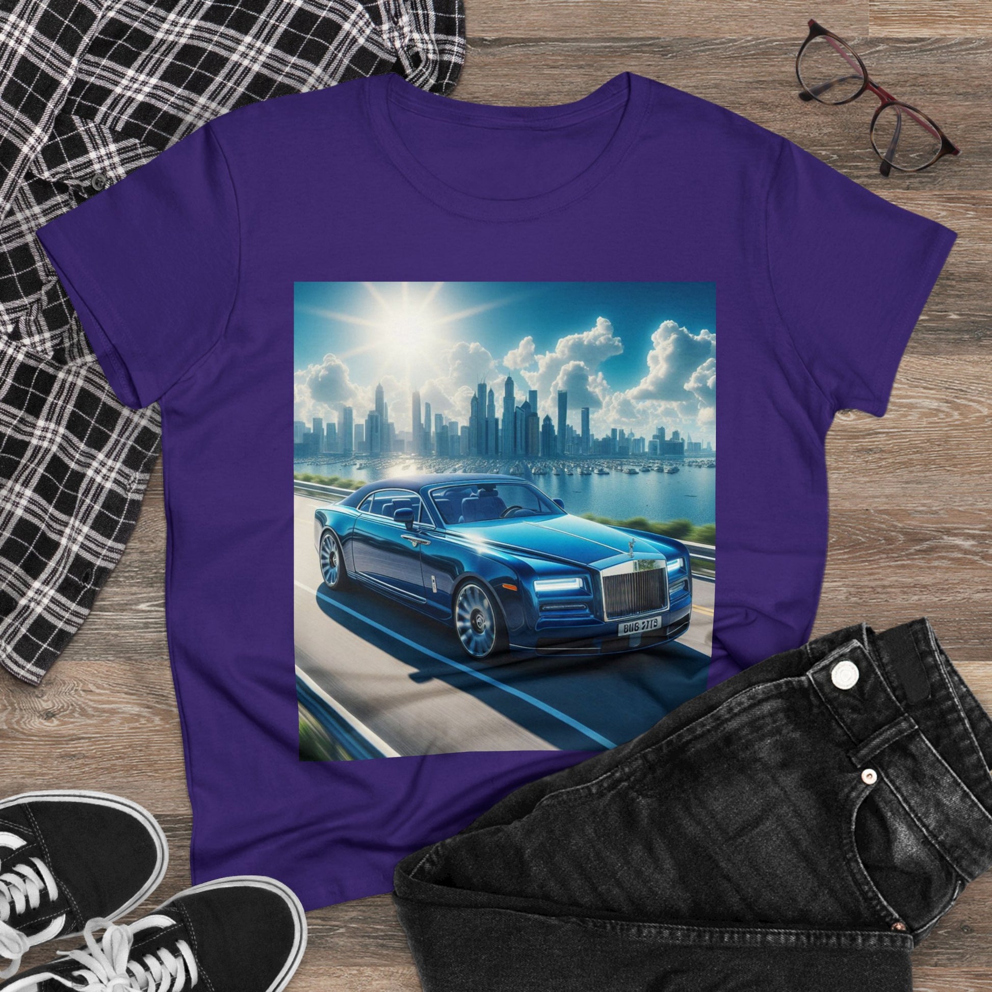Blue Rolls Royce T-Shirt T-Shirt Printify