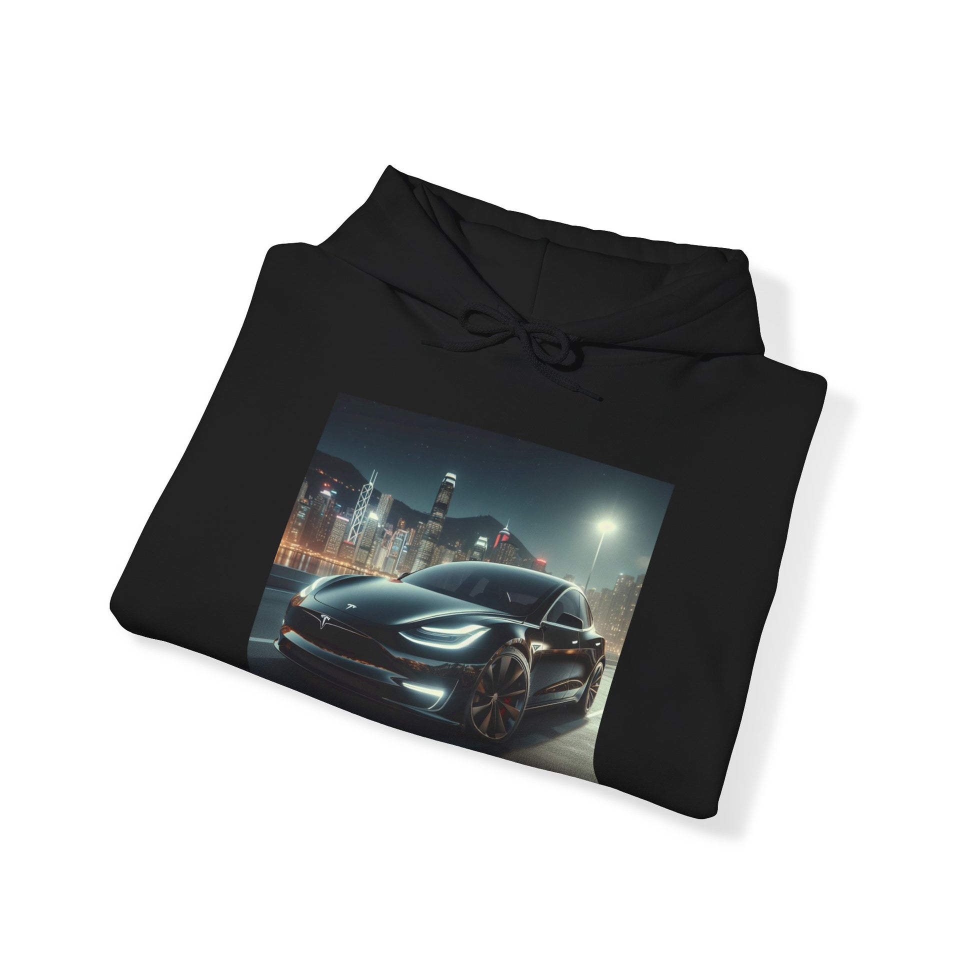Black Tesla Hoodie Hoodie Printify