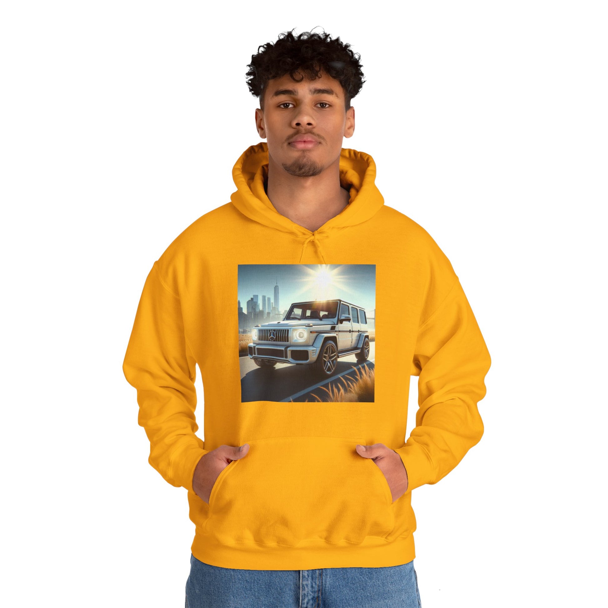 White G-Wagon Hoodie Hoodie Printify