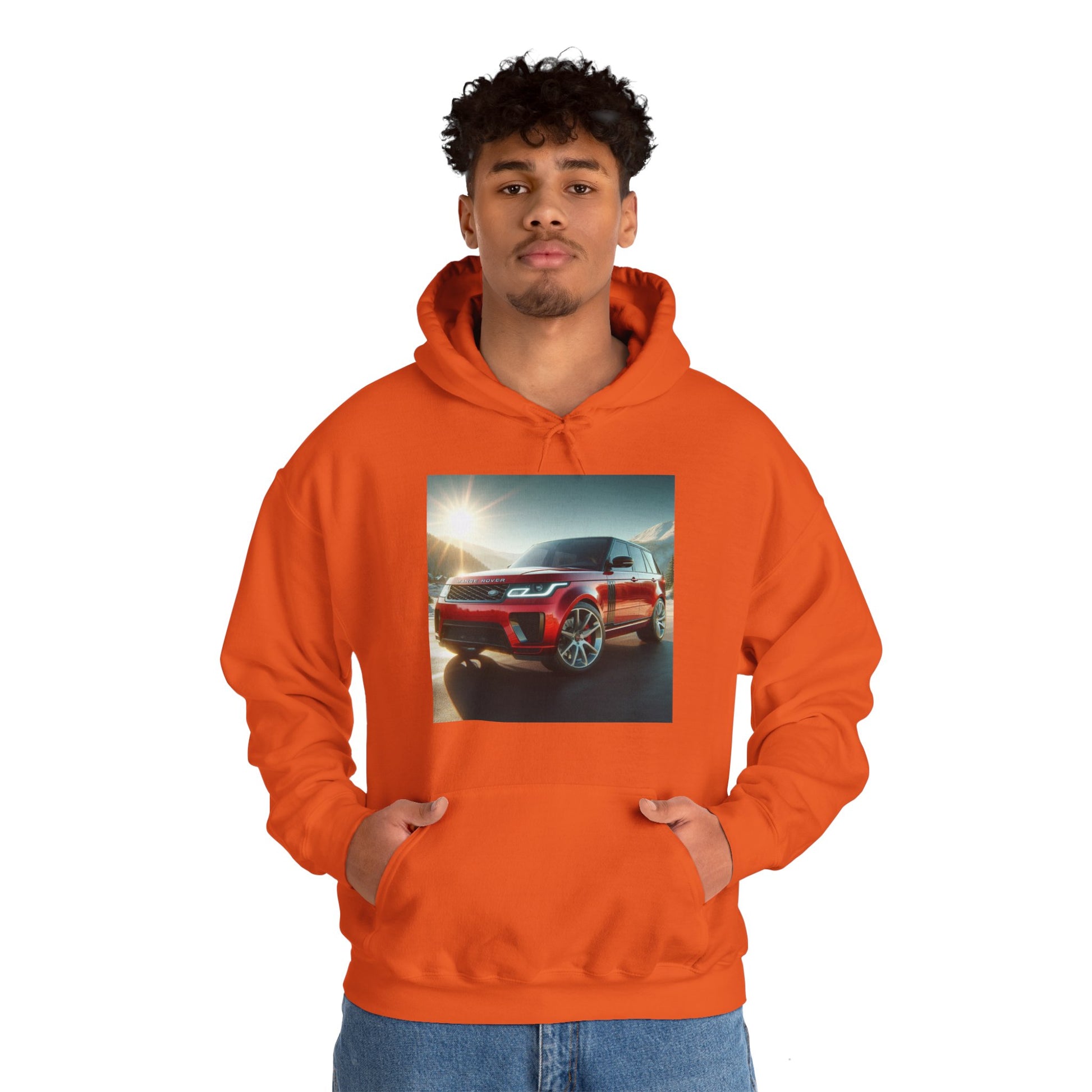 Red Range Rover Hoodie Hoodie Printify