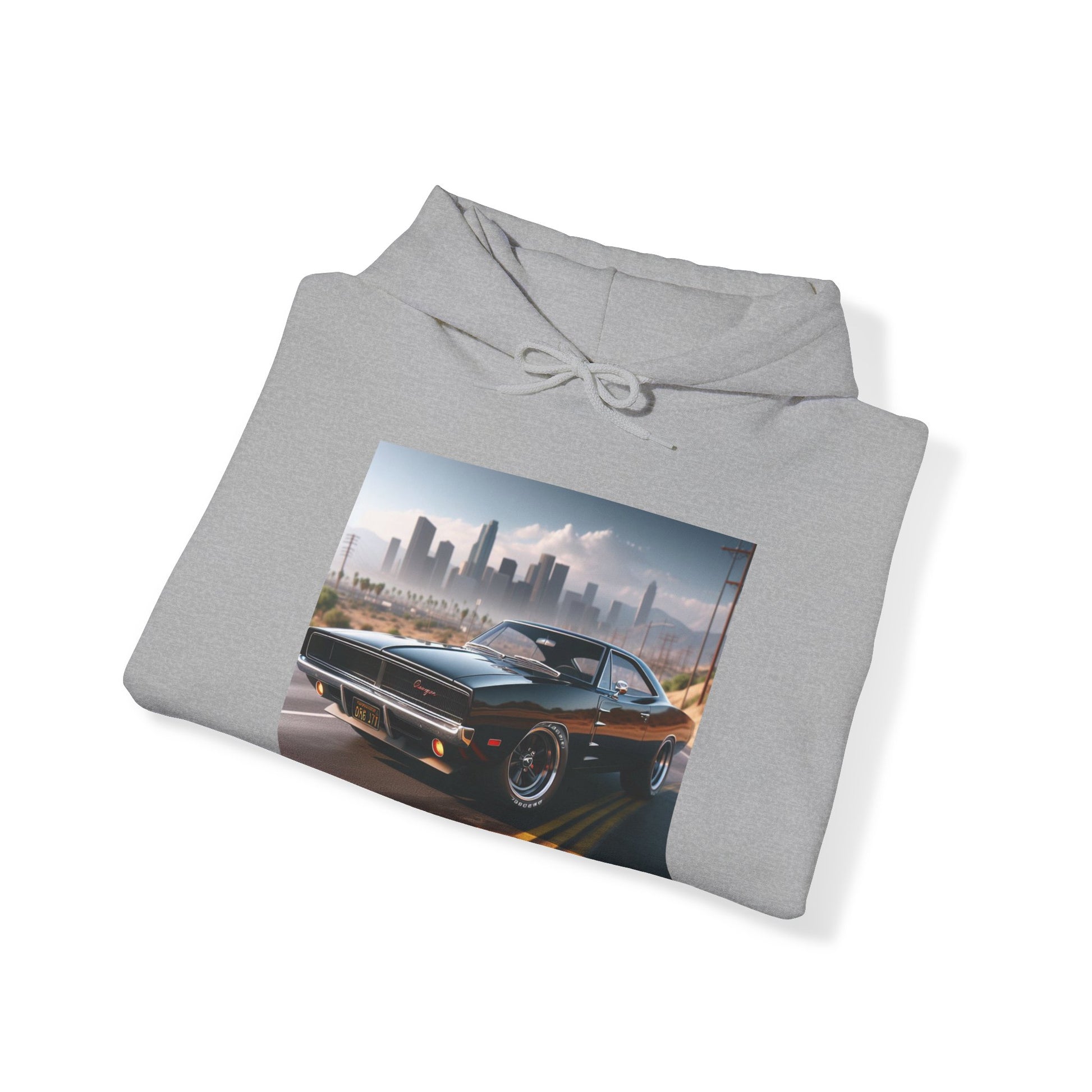 1970 Black Dodge Charger Hoodie Hoodie Printify