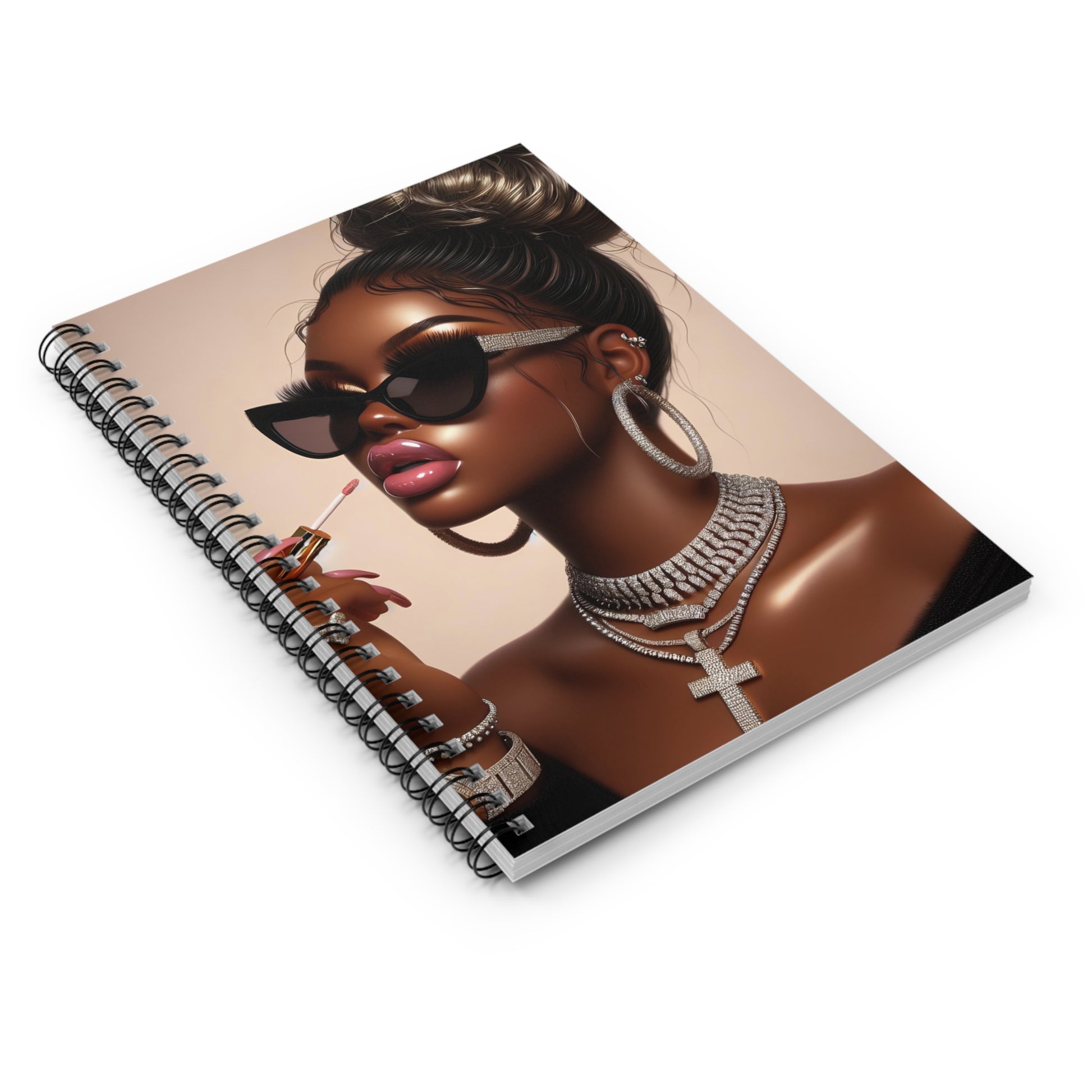 My Lip Gloss is Poppin Spiral Notebook Paper products Printify