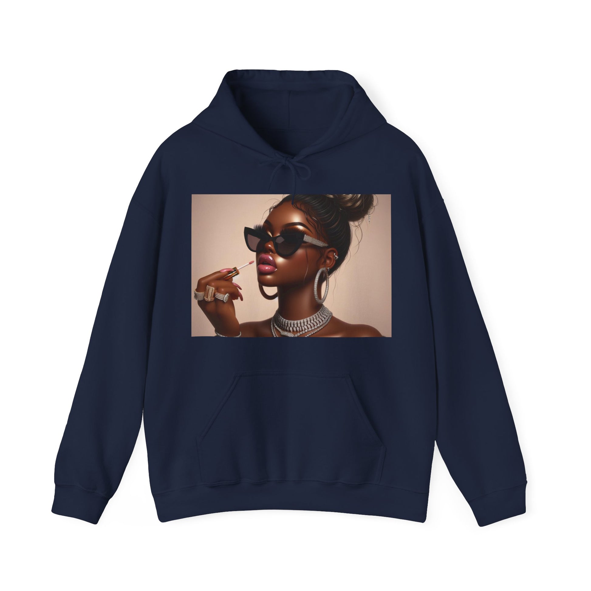 My Lip Gloss is Poppin Hoodie Hoodie Printify Navy S