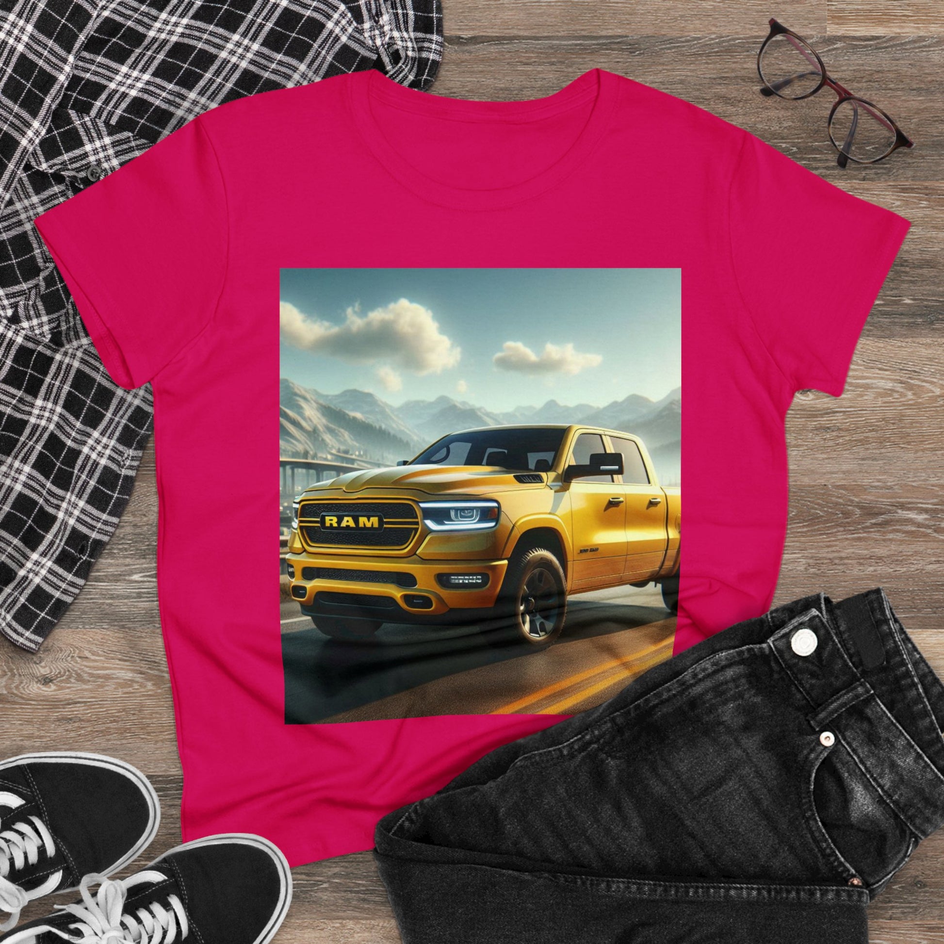 Yellow Dodge Ram T-Shirt T-Shirt Printify