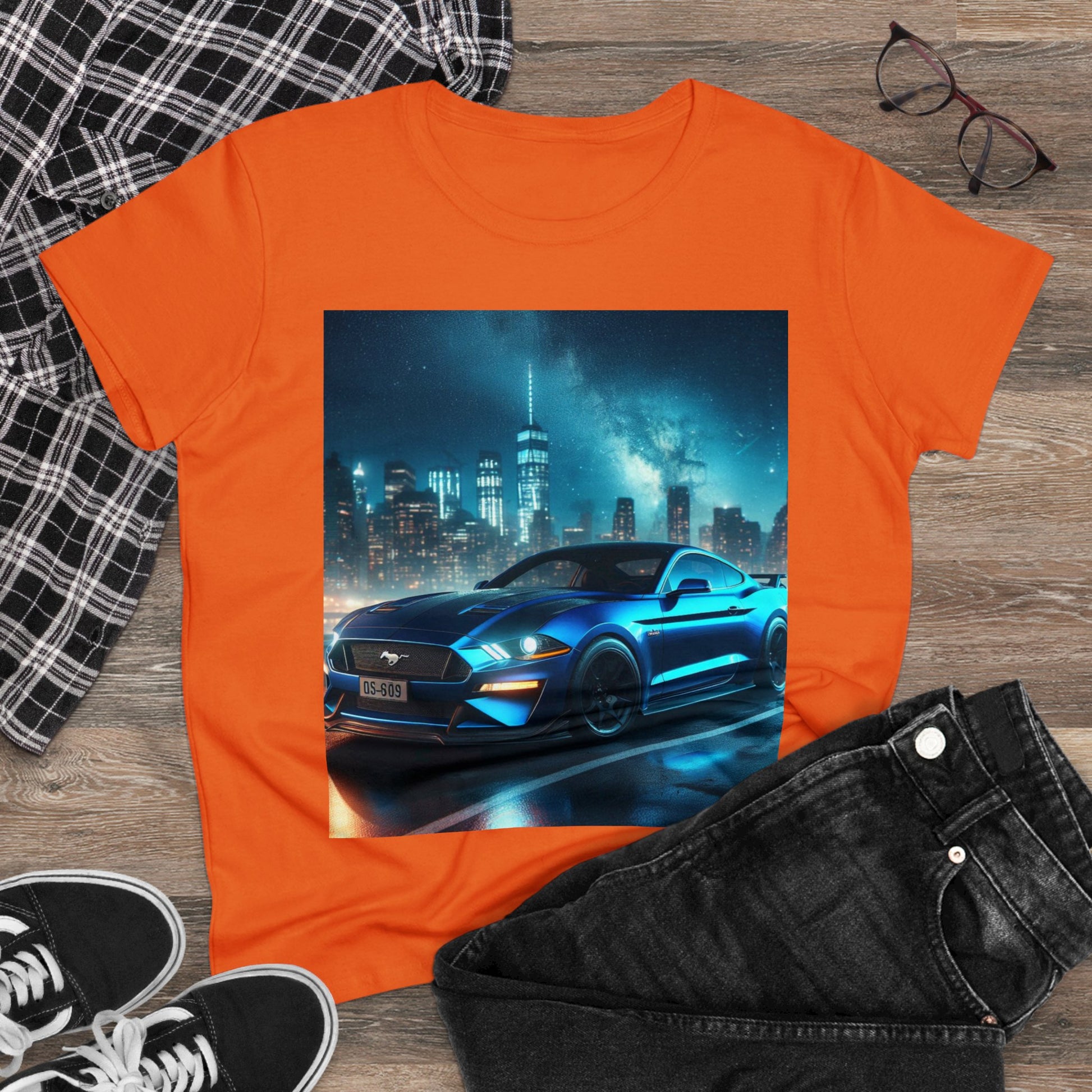 Blue Mustang T-Shirt T-Shirt Printify
