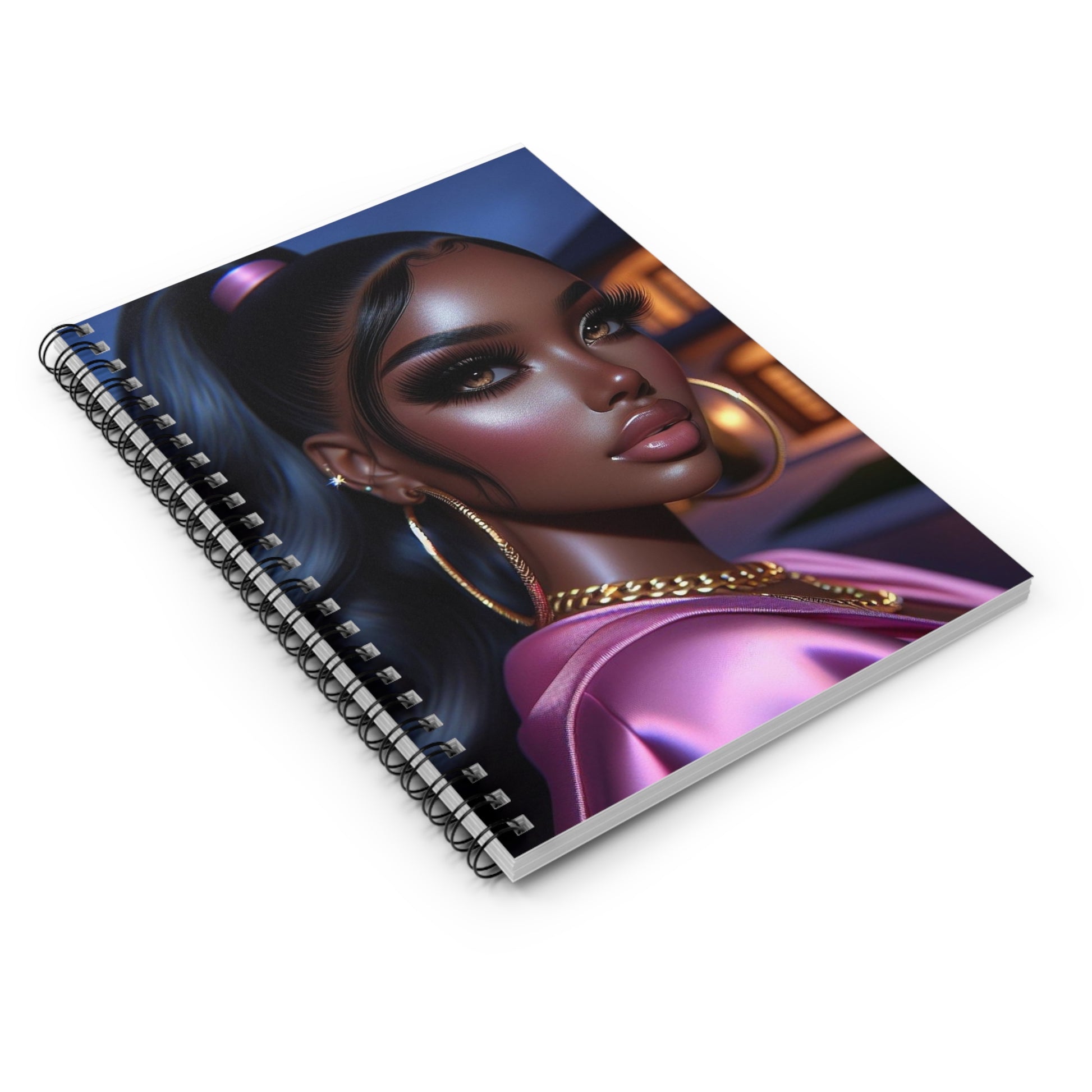 Pink at Night Spiral Notebook Paper products Printify