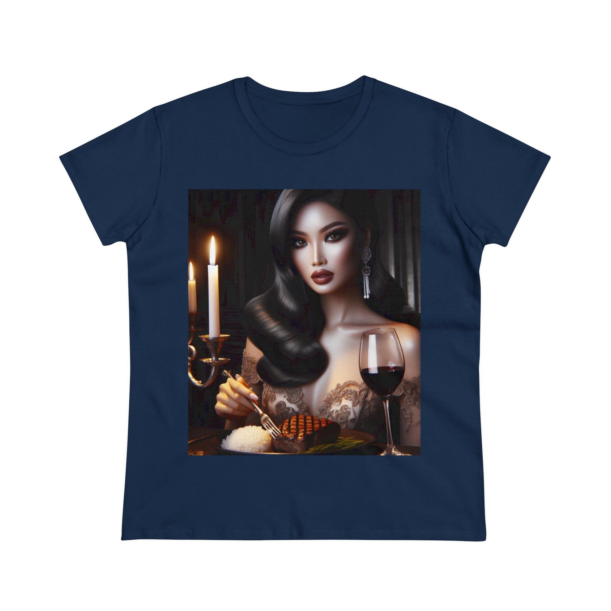 Elegant Meal T-Shirt T-Shirt Printify Navy S