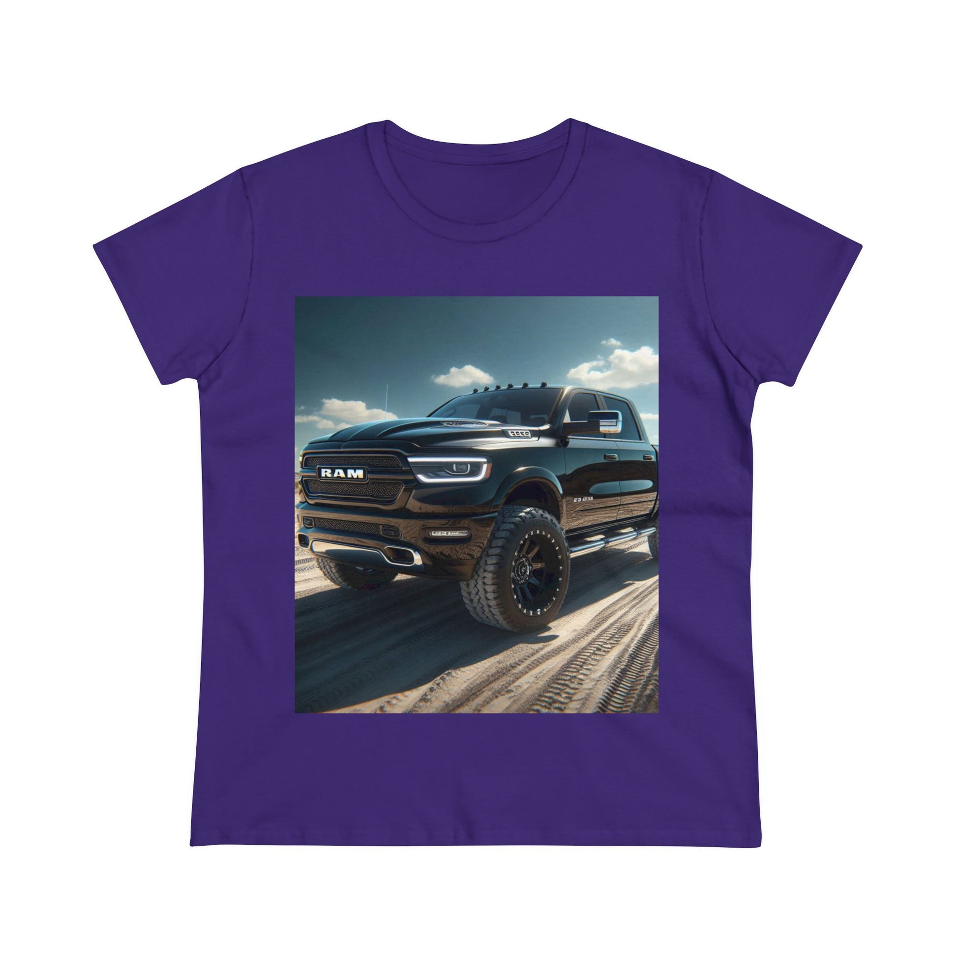 Black Dodge Ram T-Shirt T-Shirt Printify Purple S