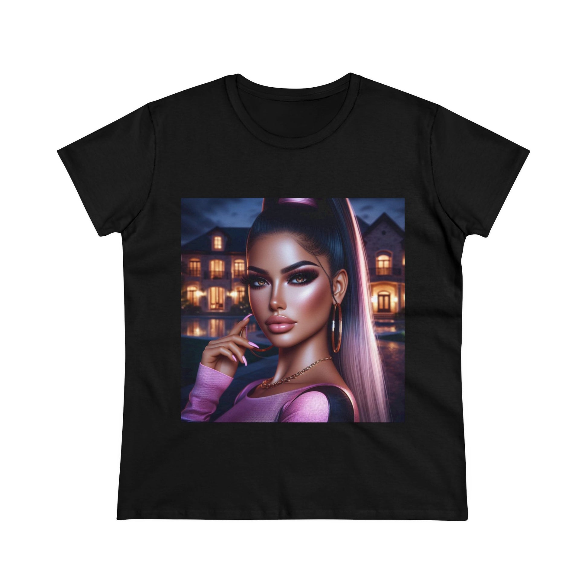 Pink at Night T-Shirt T-Shirt Printify Black S