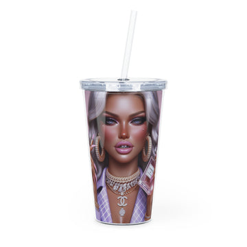 Chanel Please Tumbler with Straw Mug Printify 20oz Transparent